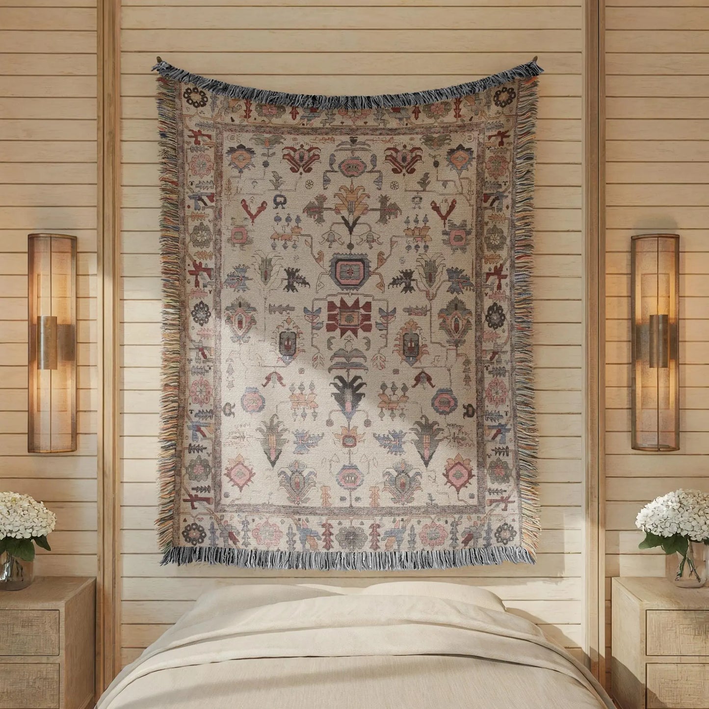 Turkish Rug Tapestry – Anatolian Wall Hanging | Bohemian Wall Decor, Cozy Cotton Blanket