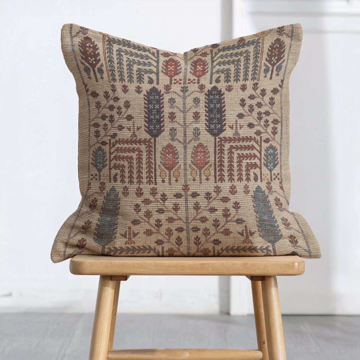 Persian Rug Pillow Blanket - Cotton Throw Blanket & Decorative Cushion Cover | Boho Living Room Decor - timelessbohochic.com