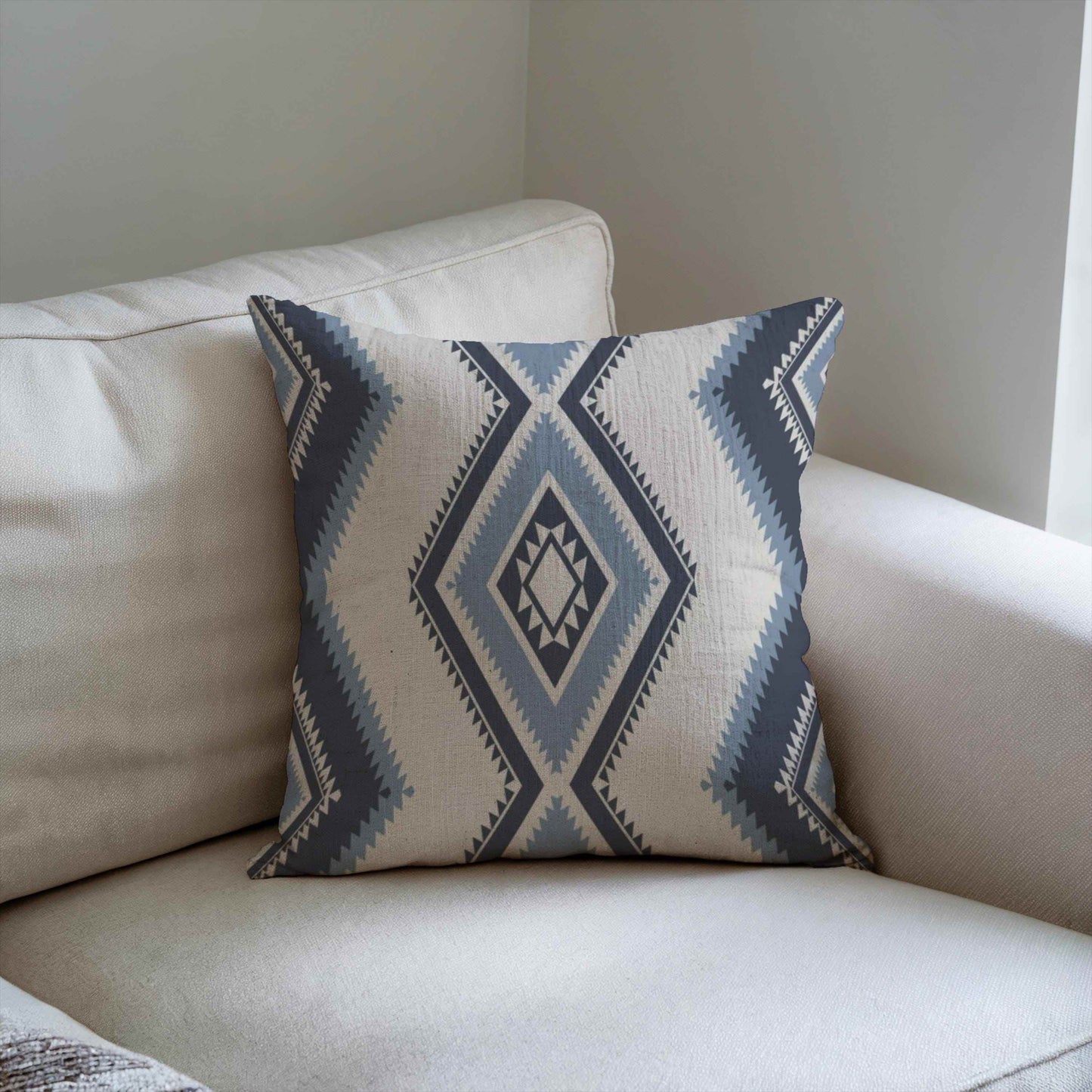 Navajo Style Throw Pillow - Soft Textured Cotton Cushion with Colorful Fringe - timelessbohochic.com