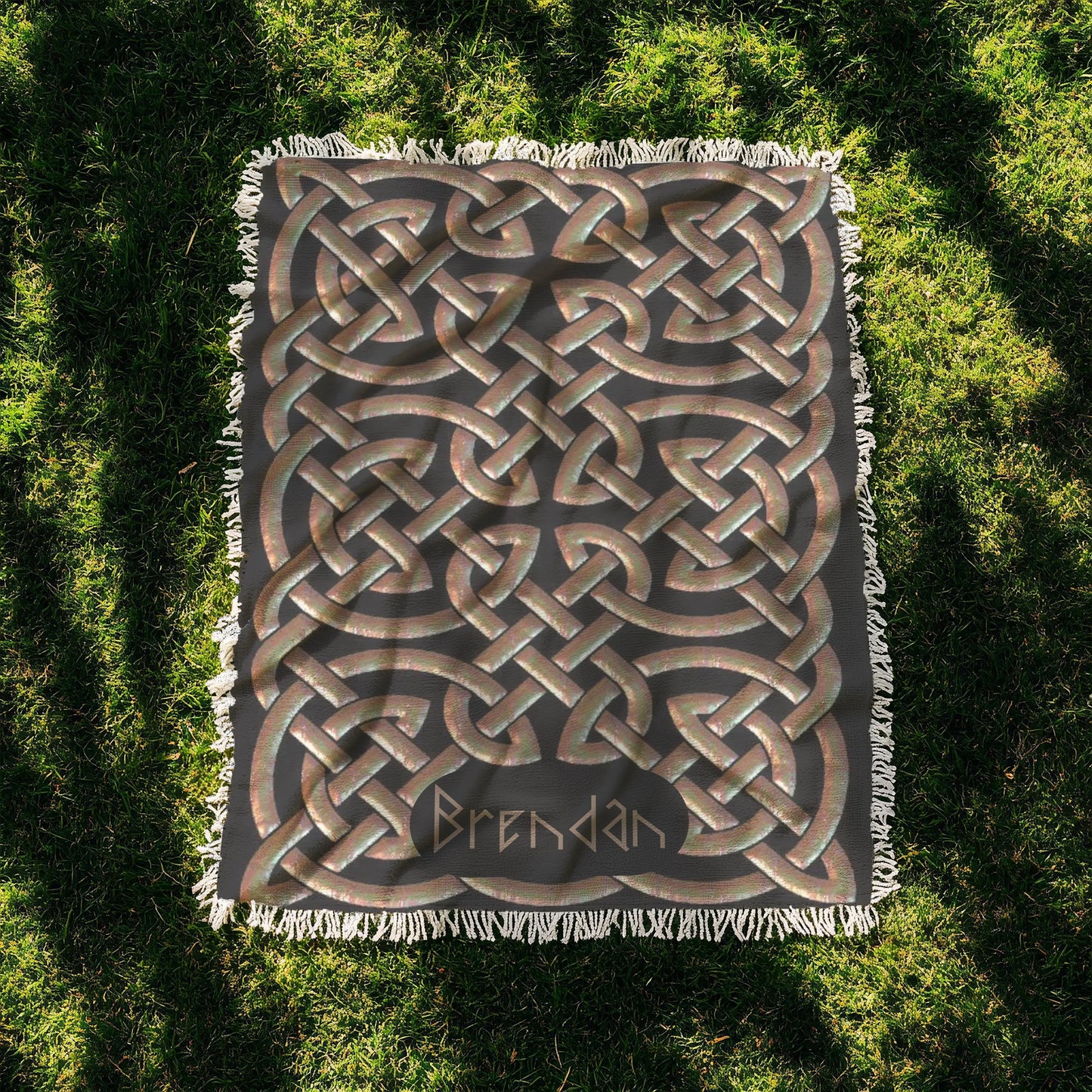 Celtic Woven Blanket – Irish Knotwork Throw | Custom Cotton Heritage Bedspread