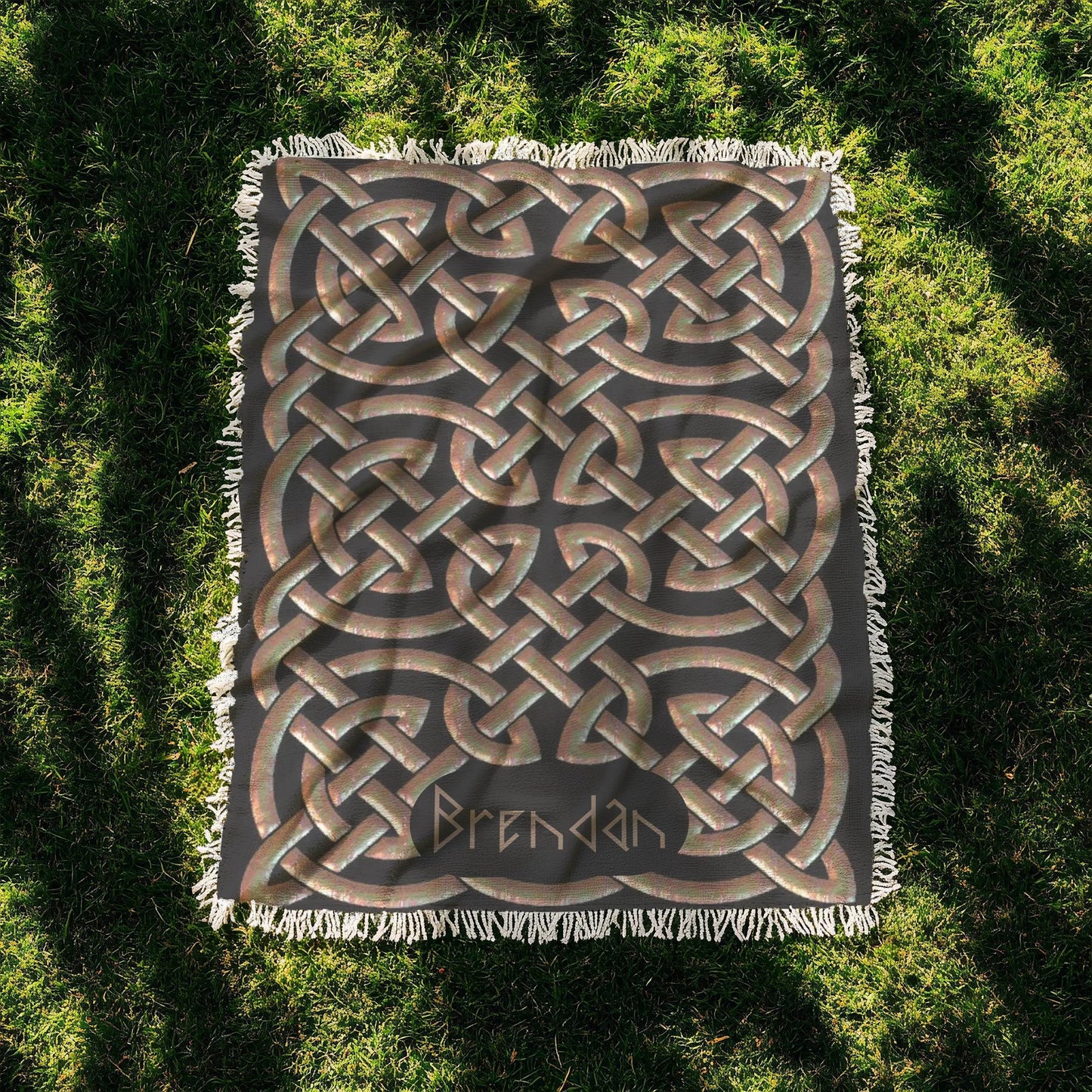 Celtic Woven Blanket – Irish Knotwork Throw | Custom Cotton Heritage Bedspread - timelessbohochic.com