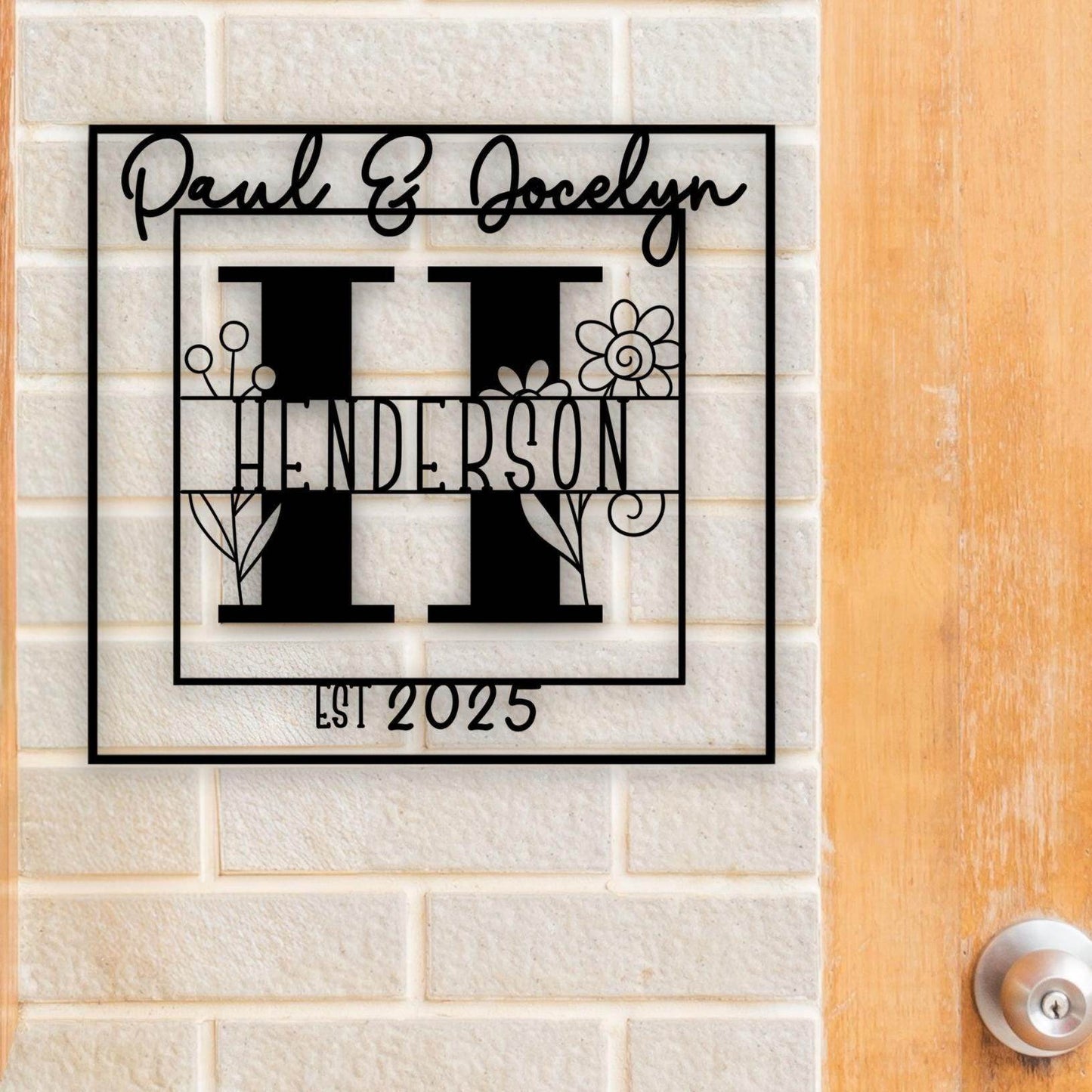 Personalized Front Door Sign | Custom Family Name Plaque - Powder Coated Metal For Porch Decor - timelessbohochic.com