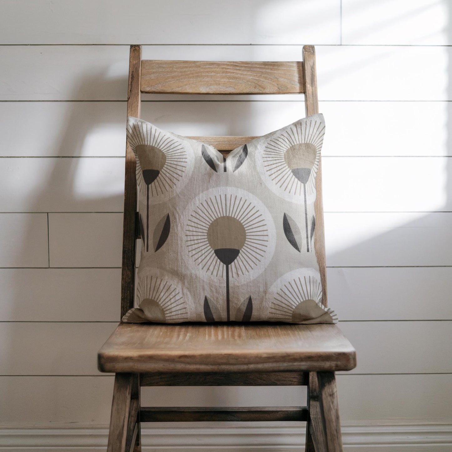 Woven Floral Pillow - Modern Home Cushion | Botanical Accent Throw Pillow