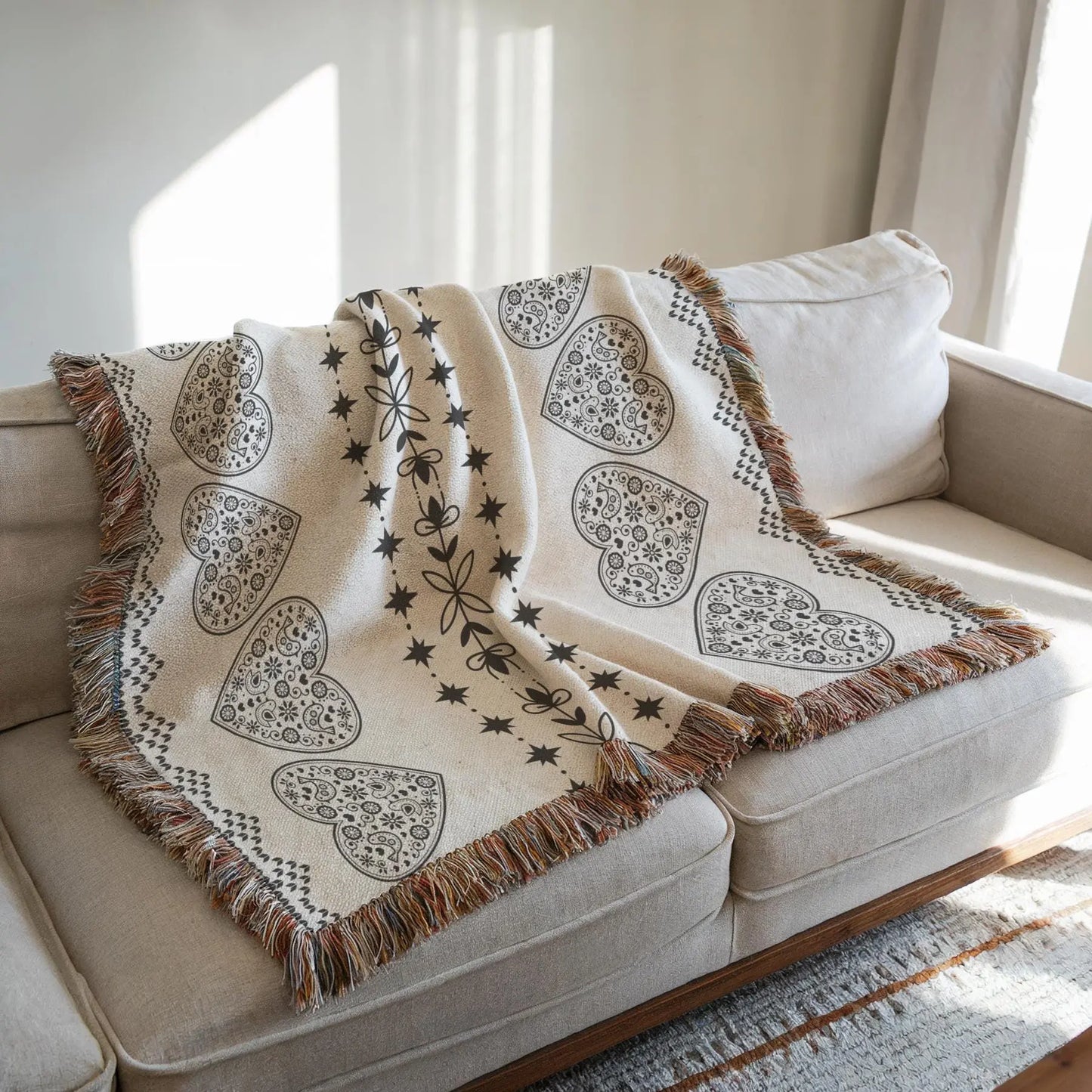 Nordic Cotton Throw | Soft Breathable Cotton Woven Blanket - Hygge Living Blanket