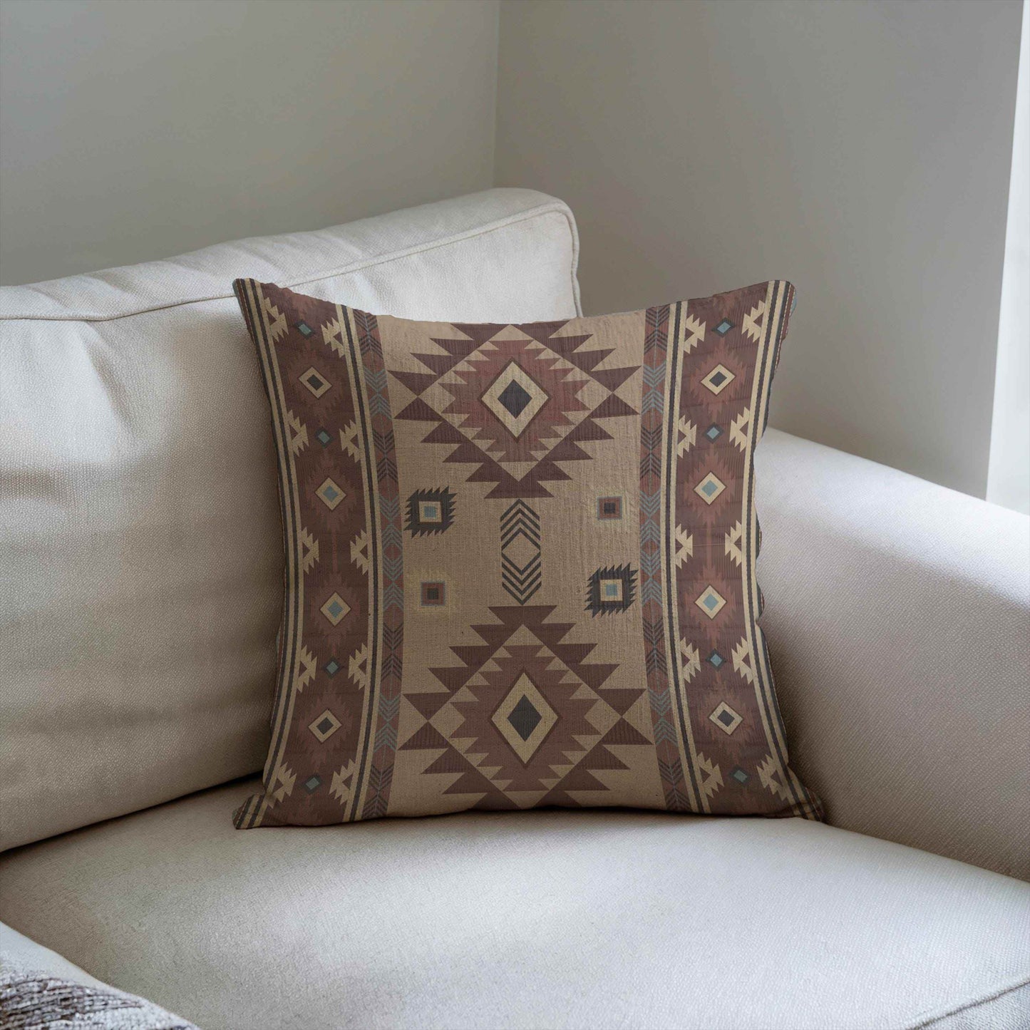 Boho Ikat Pillow – Rustic Cotton Woven Design with Fringed Edges and Soft Texture - timelessbohochic.com