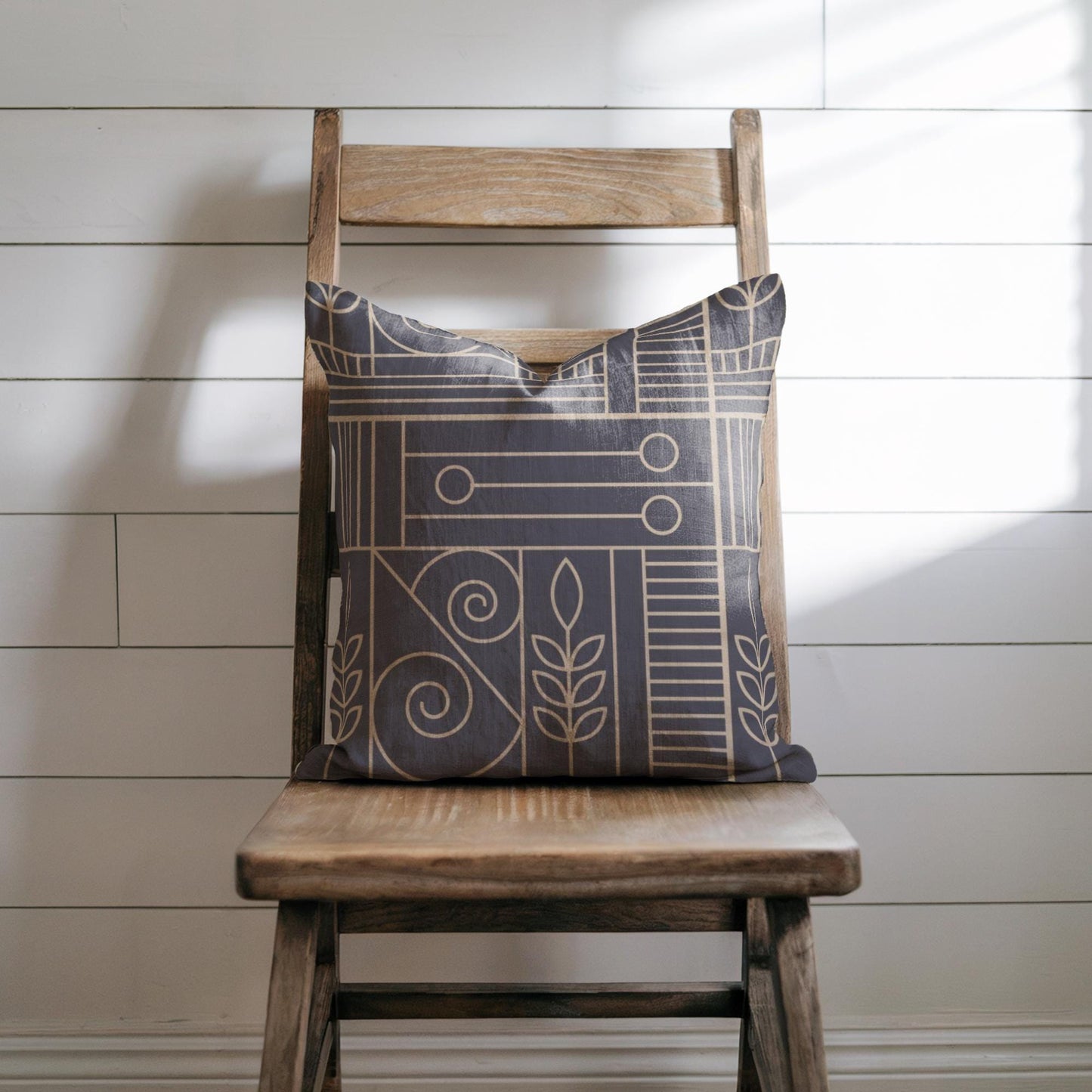 Modern Throw Blanket Set – Geometric Pattern Woven Cotton Blanket with Accent Pillow