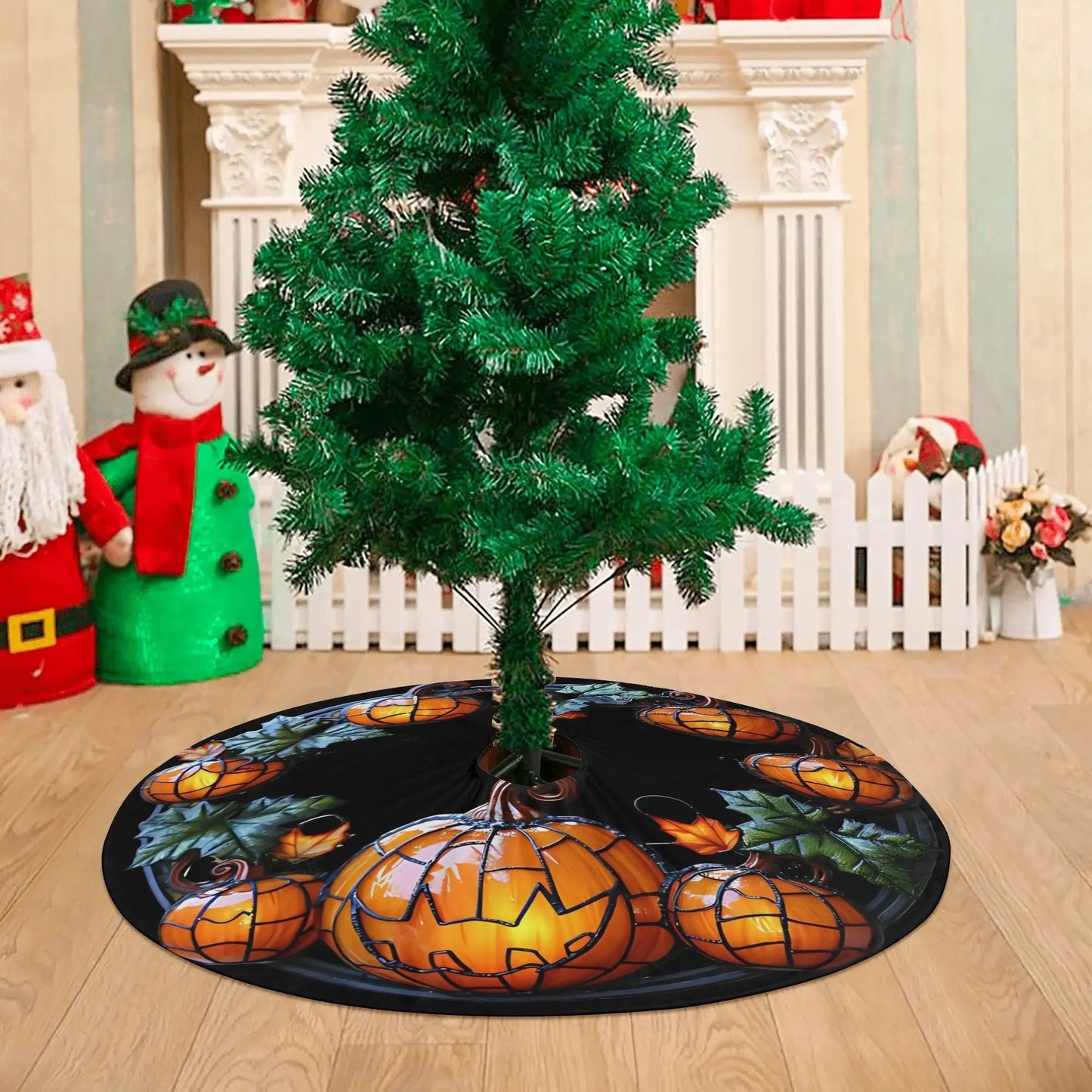 Halloween Tree Skirt – Customizable Spooky Tree Decor | Elegant Party Accessory