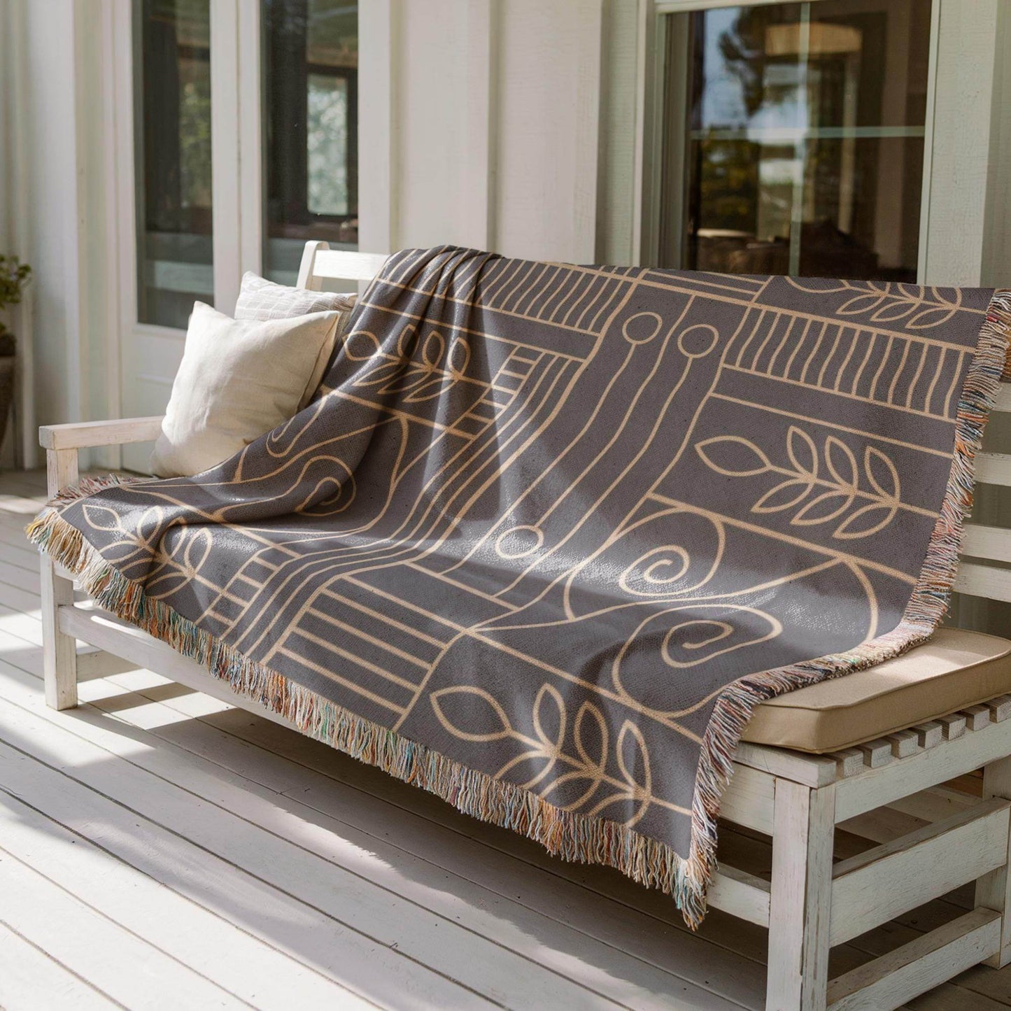 Woven Tapestry Blanket – Modern Throw Blanket with Geometric Pattern, Cozy Home Decor - timelessbohochic.com