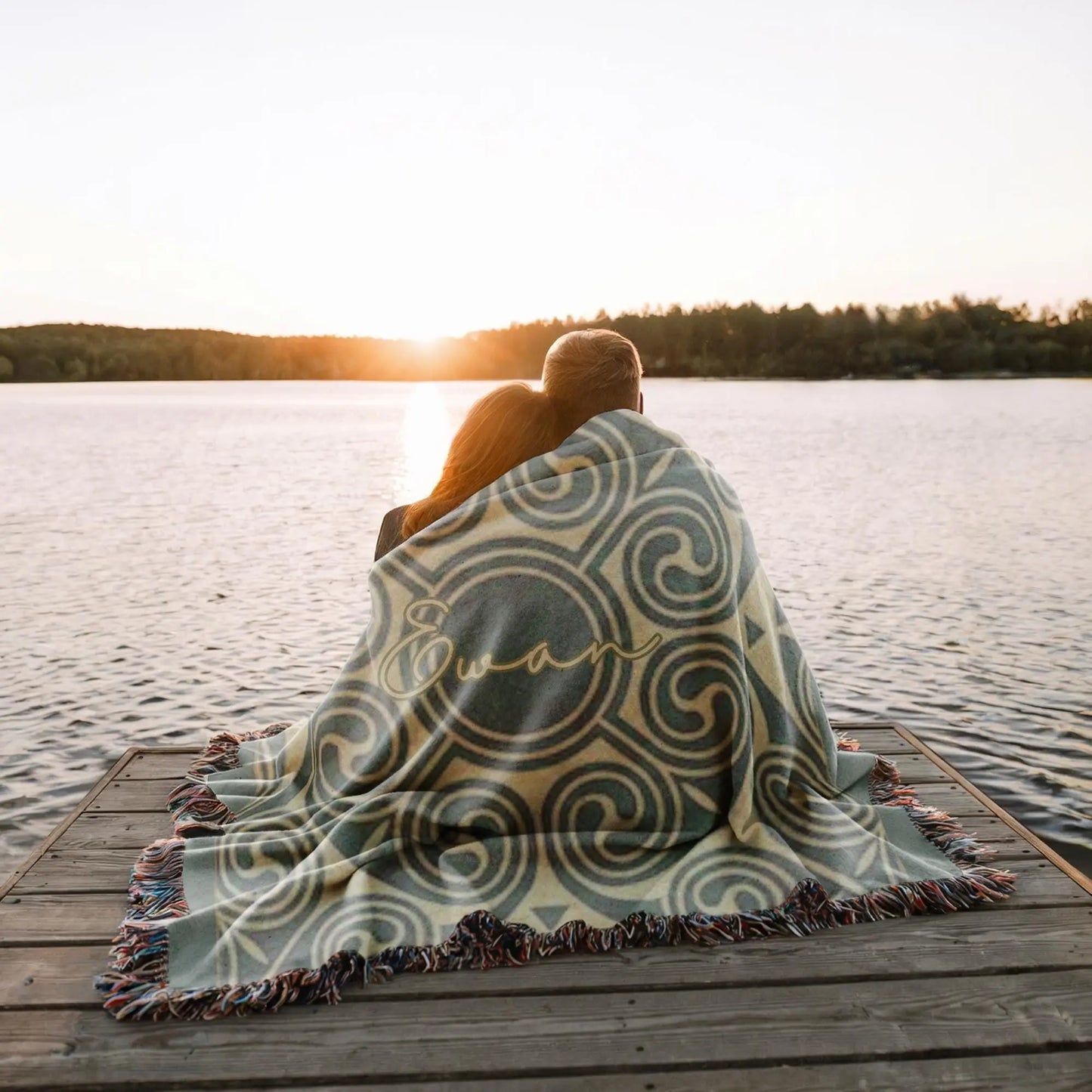 Celtic Cotton Throw Blanket – Woven Cotton Blanket With Fringed Edge, Soft Breathable Fabric