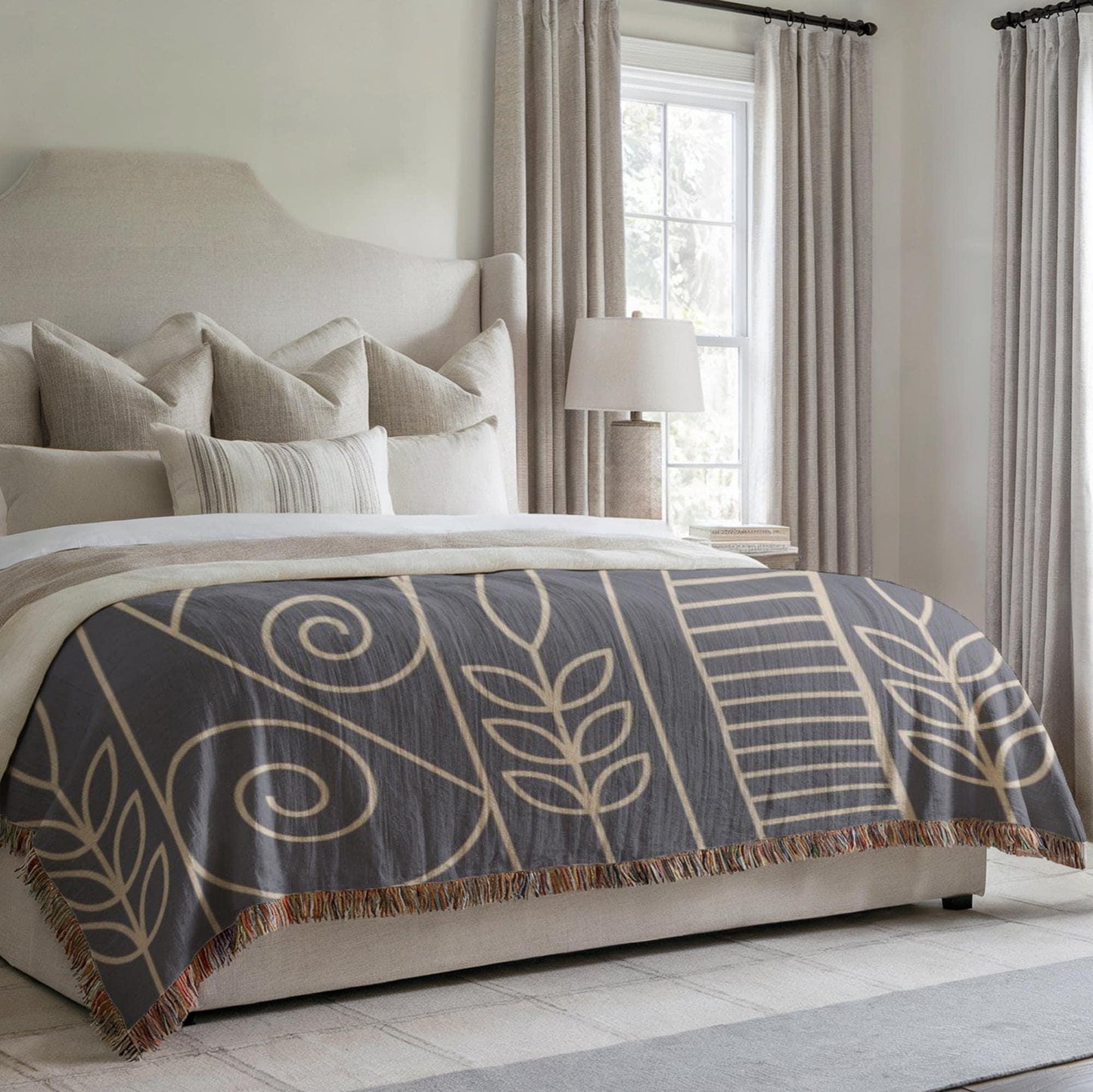Woven Blanket – Cozy Home Decor | Modern Throw Blanket With Geometric Pattern