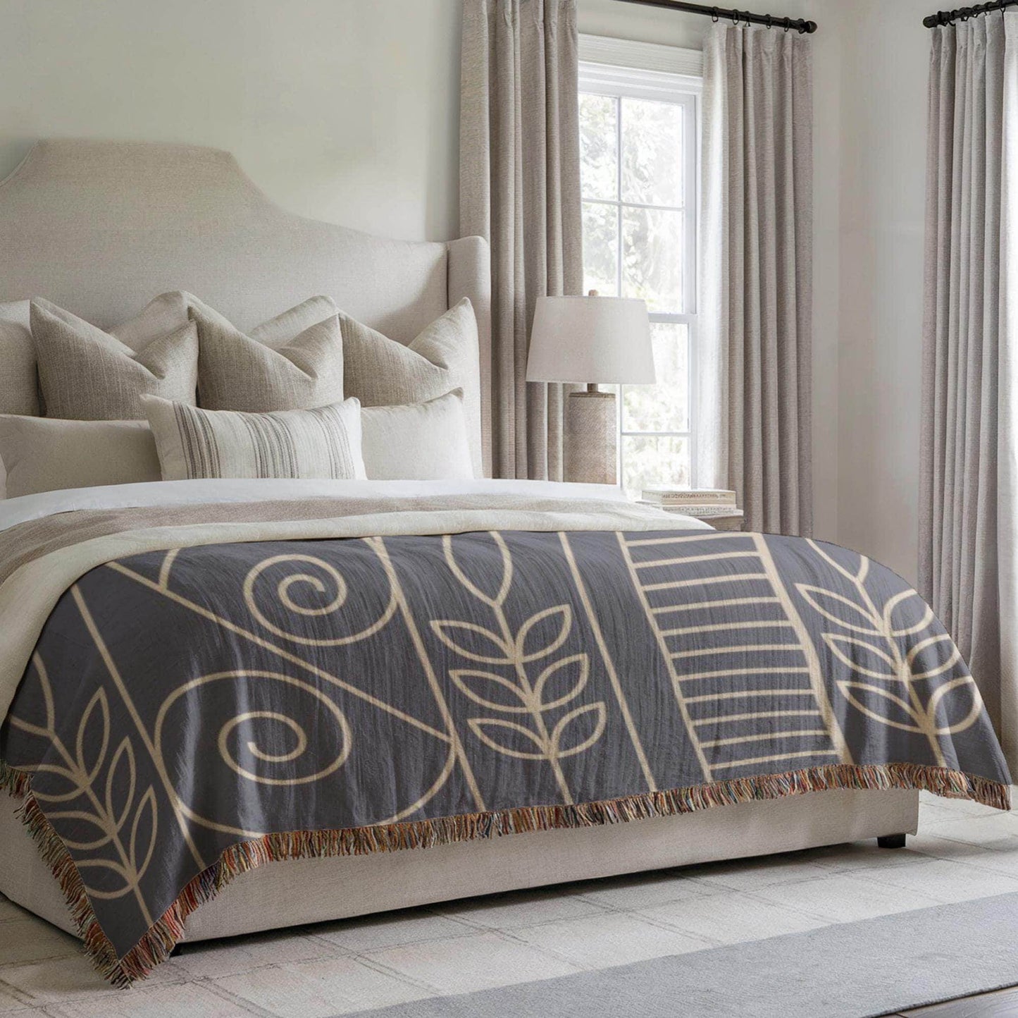 Woven Blanket – Cozy Home Decor | Modern Throw Blanket With Geometric Pattern - timelessbohochic.com