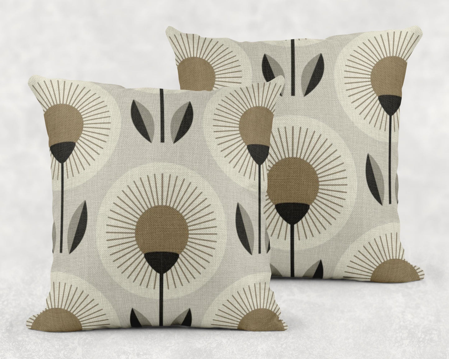 Throw Blanket Set - Modern Home Decor Woven Cotton Blanket With Geometric Floral Design