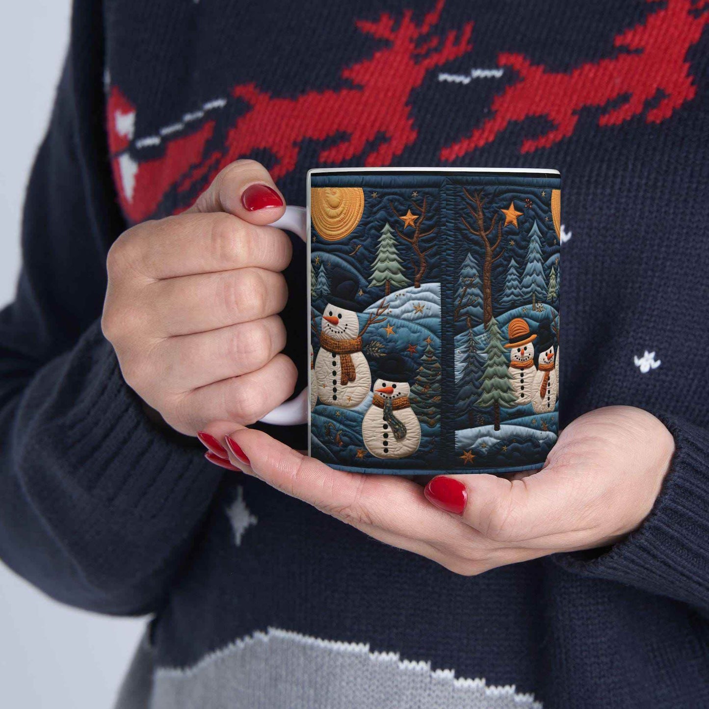 Snowman Coffee Mug - Ceramic Winter Drinkware | Festive Snowman Mug Design - timelessbohochic.com