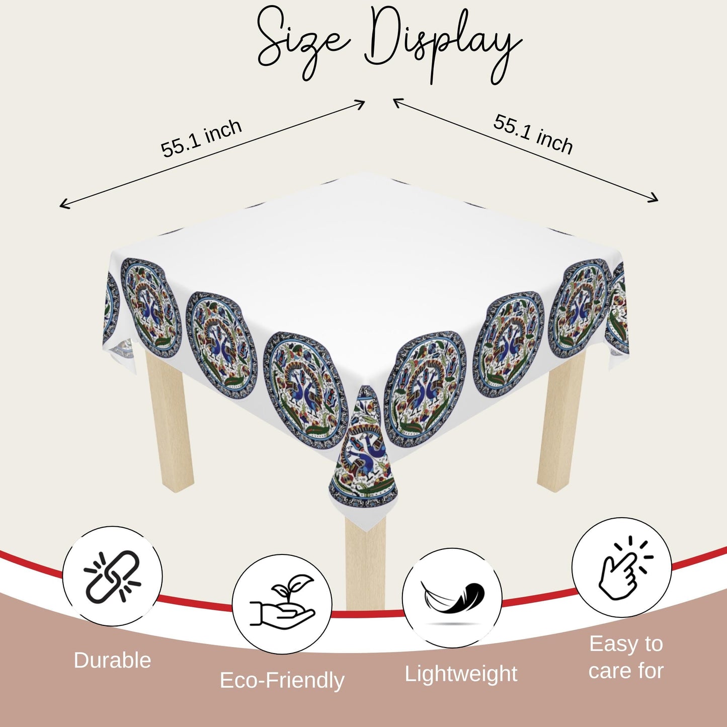 Armenian Peacocks Tablecloth - Elegant Bird Design Table Spread | Heritage Gift Armenia