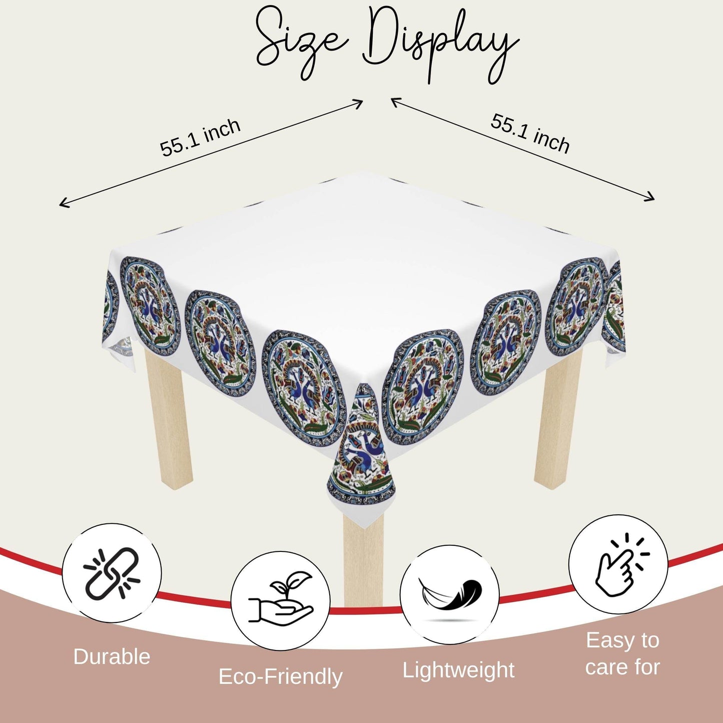 Armenian Peacocks Tablecloth - Elegant Bird Design Table Spread | Heritage Gift Armenia - timelessbohochic.com