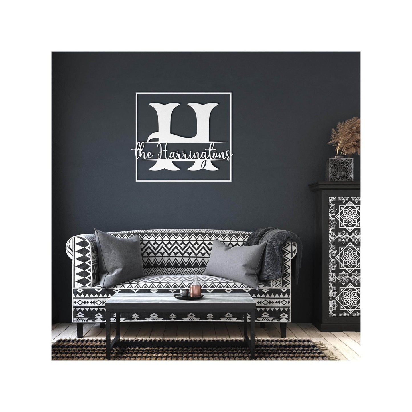 Custom Family Name Sign - Personalized Metal Plaque | Powder Coated Steel Wall Art - timelessbohochic.com