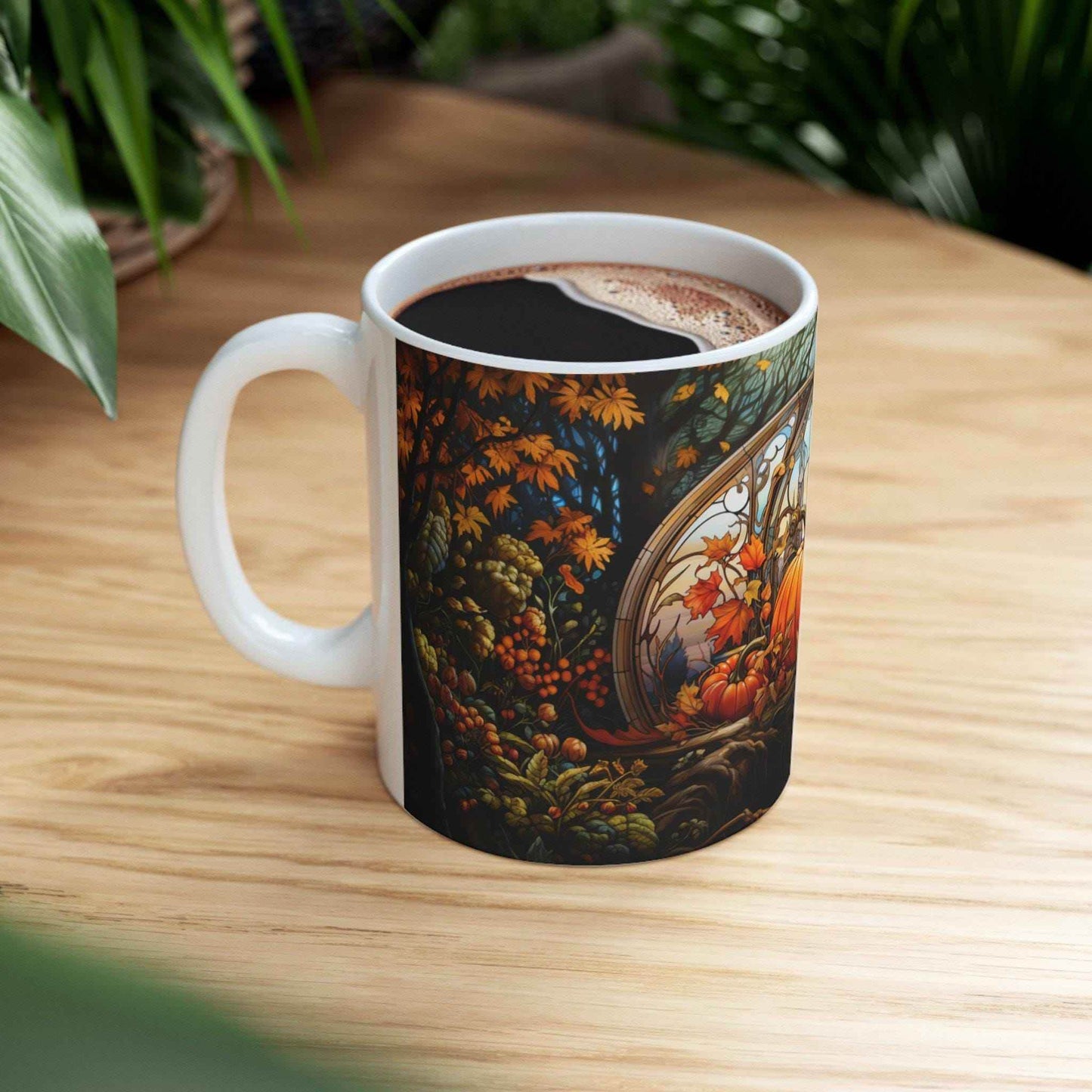 Pumpkin Patch Mug - Ceramic Fall Mug | Autumn Latte Cup | Cozy Rustic Pumpkin Design - timelessbohochic.com