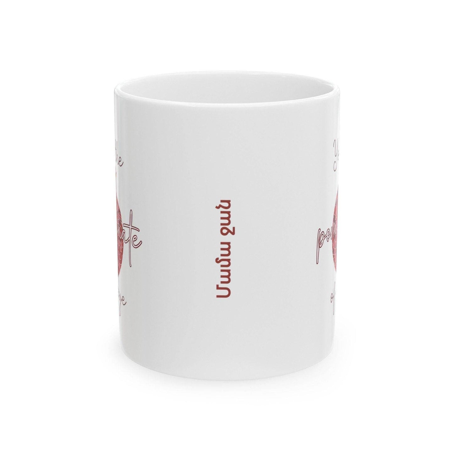 Armenian Coffee Mug – Handcrafted Ceramic Cup with Pomegranate Design, Personalized - timelessbohochic.com
