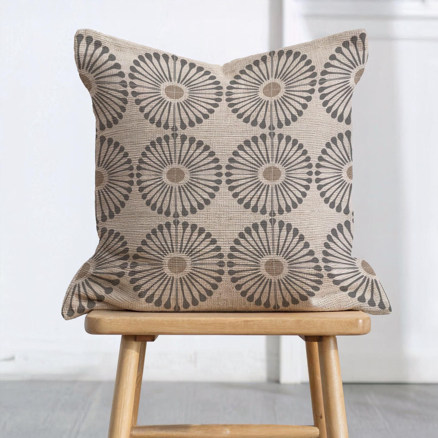 Woven Sunflower Pillow - Floral Decorative Cushion | Botanical Home Accent