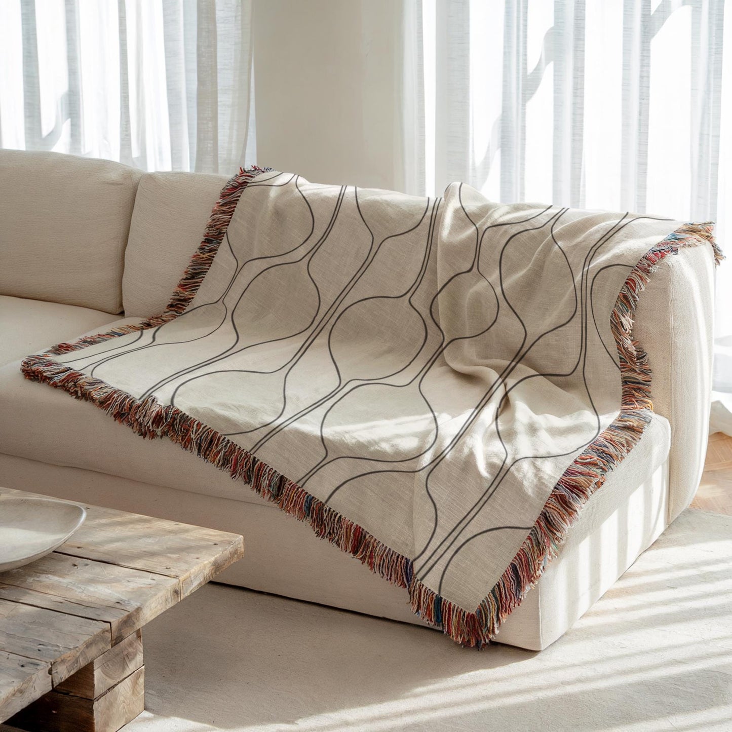 Minimalist Bedding Set – Accent Pillow & Sofa Throw Blanket | Scandinavian Style Decor