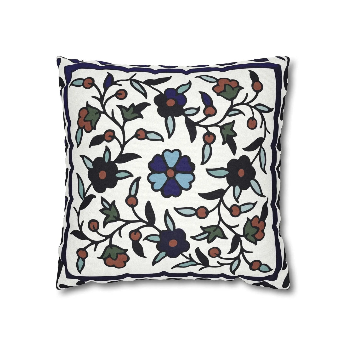 Armenian Iznik Pillow - Boho Home Decor Decorative Cushion Cover 18x18 Inch