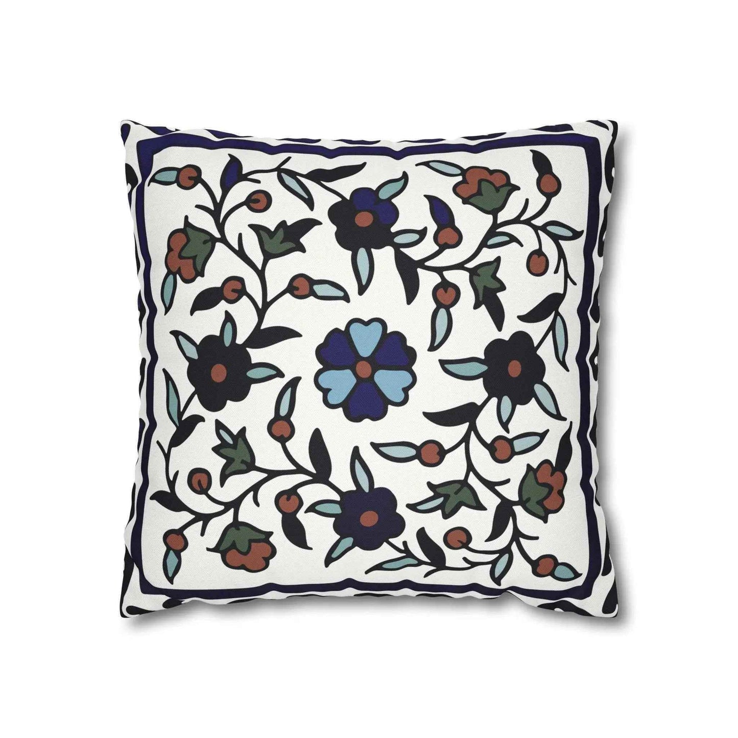 Armenian Iznik Pillow - Boho Home Decor Decorative Cushion Cover 18x18 Inch - timelessbohochic.com
