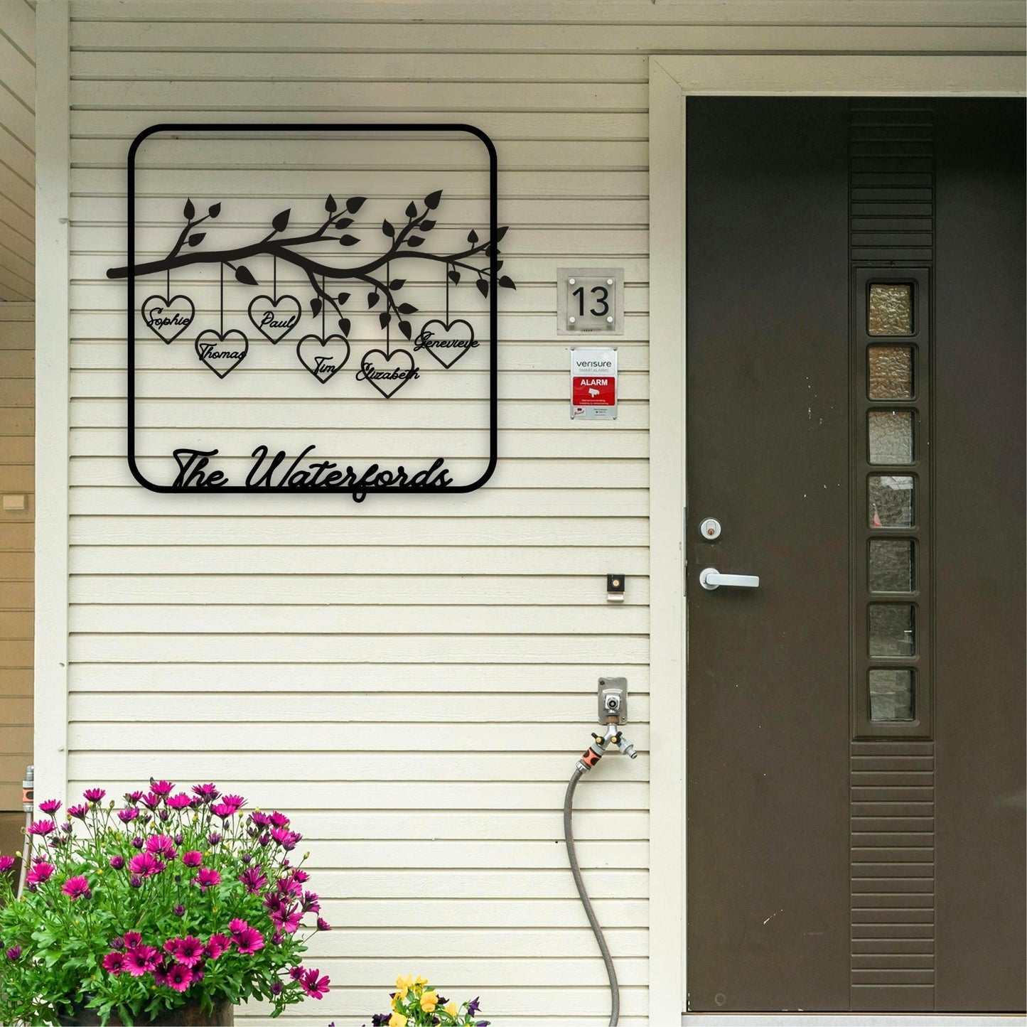 Personalized Family Tree Sign - Custom Metal Front Door Plaque | Durable Steel Wall Decor