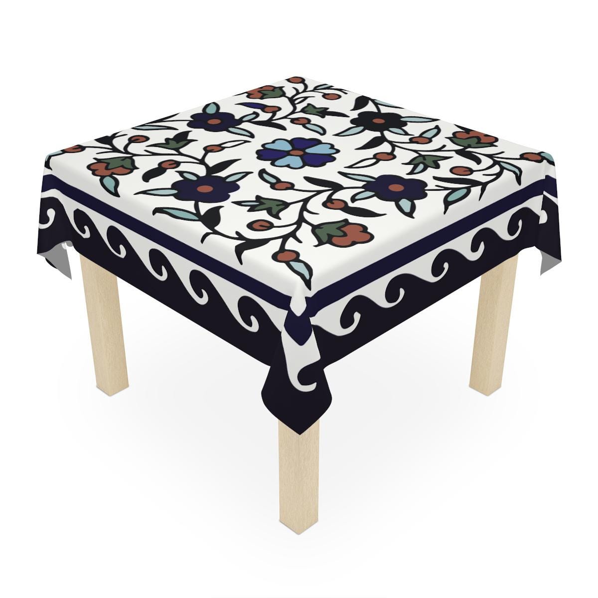 Armenian Tablecloth - Iznik Turkish Pattern Table Cover | Boho Home Decor Gift