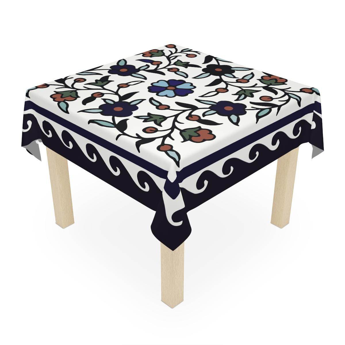 Armenian Tablecloth - Iznik Turkish Pattern Table Cover | Boho Home Decor Gift - timelessbohochic.com