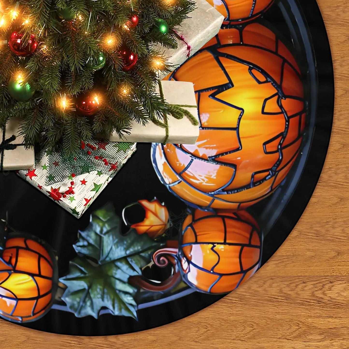 Halloween Tree Skirt – Customizable Spooky Tree Decor | Elegant Party Accessory