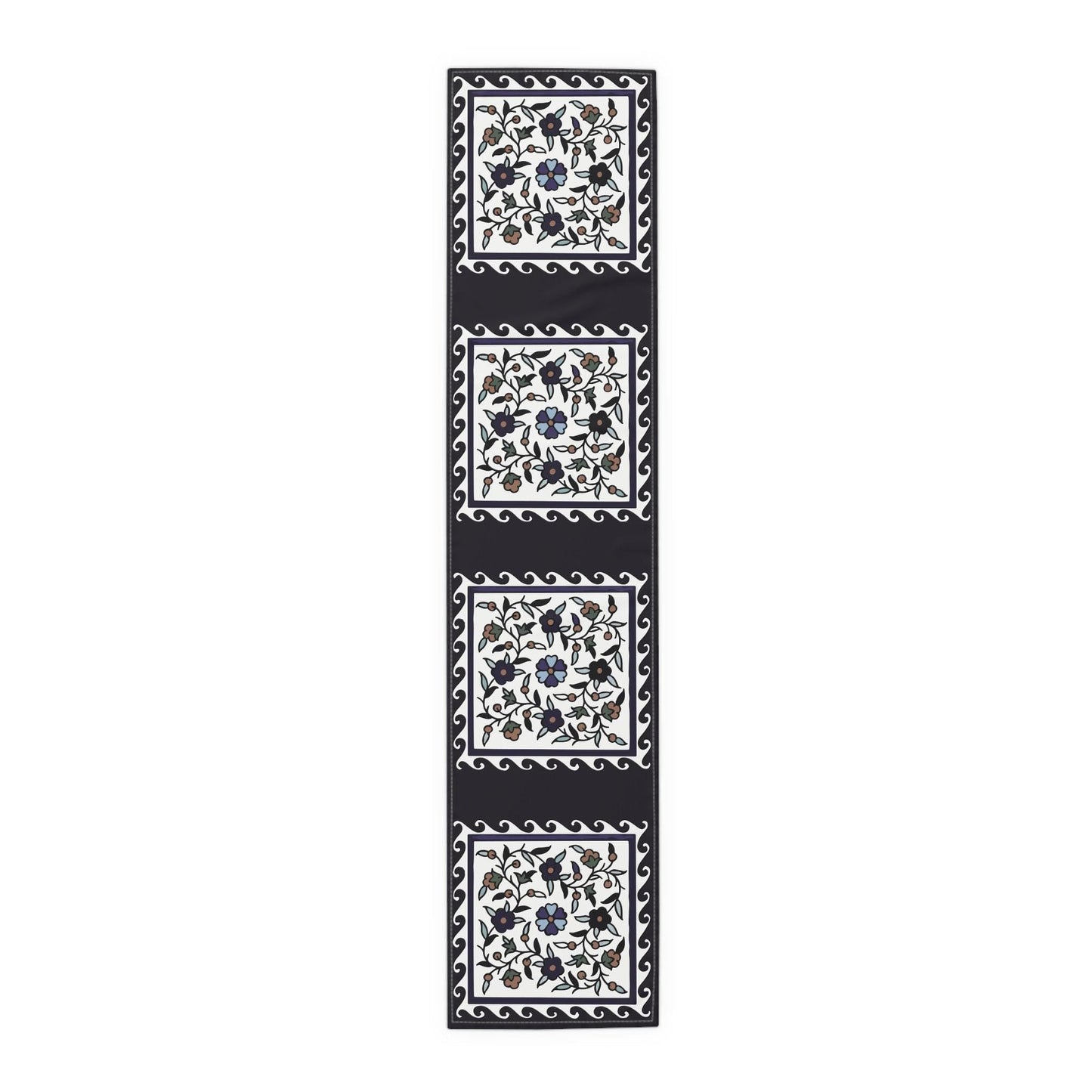 Armenian Iznik Table Runner – Handmade Floral Boho Table Decor Accent