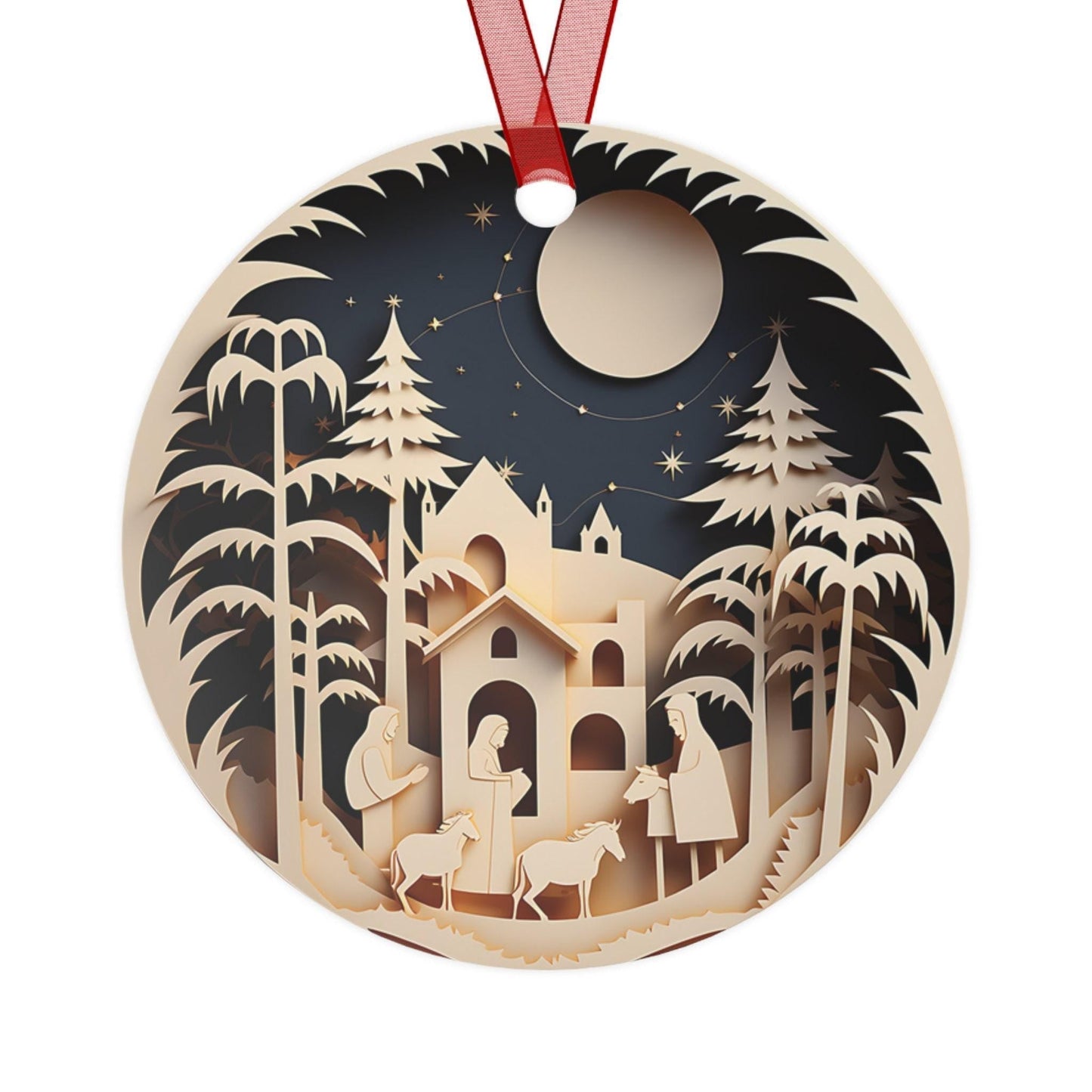 Personalized Nativity Ornament - Custom Armenian Christmas Ornament with Alphabet Text