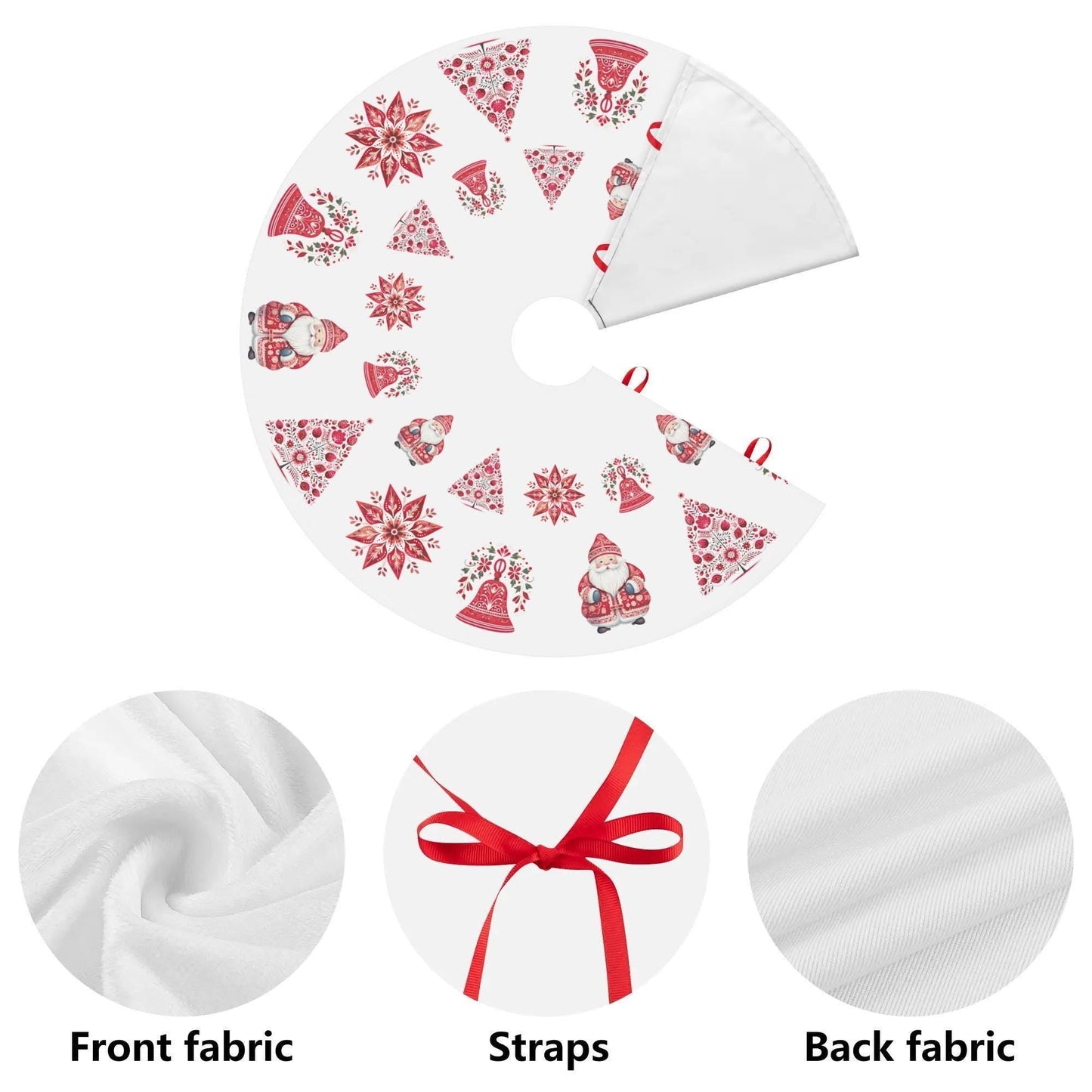 Nordic Christmas Tree Skirt – Scandinavian Holiday Decor | Cozy Fleece Skirt