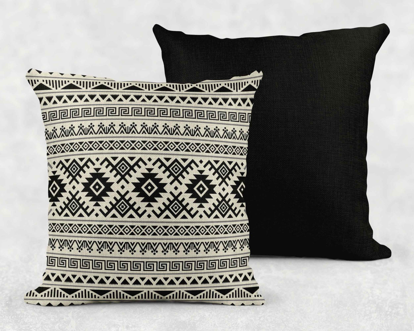 Boho Woven Pillow – Cotton Ikat Pattern Cushion with Fringed Edge Accent - timelessbohochic.com