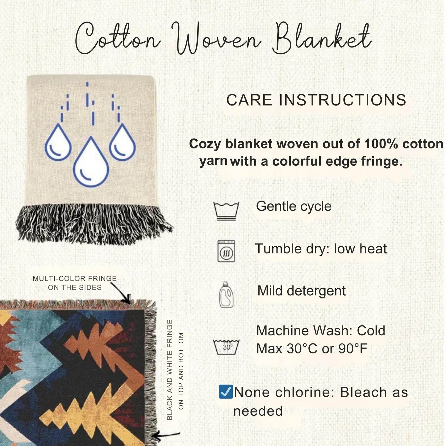 Patio Woven Blanket – Blue Fish Nautical Throw Cover | Coastal Home Decor - timelessbohochic.com