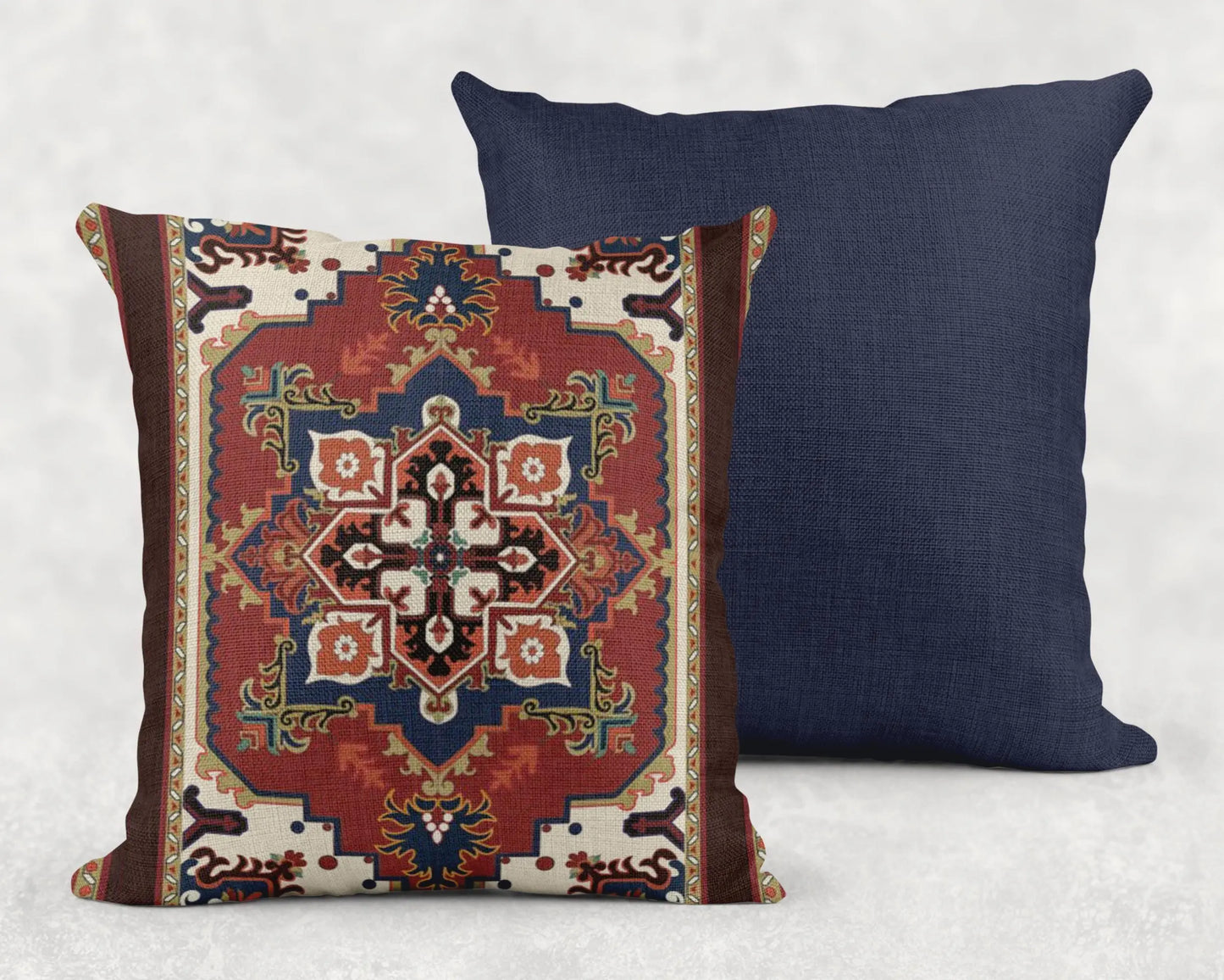 Persian Rug Pillow Blanket Set – Woven Cotton Throw & Decorative Cushion Cover