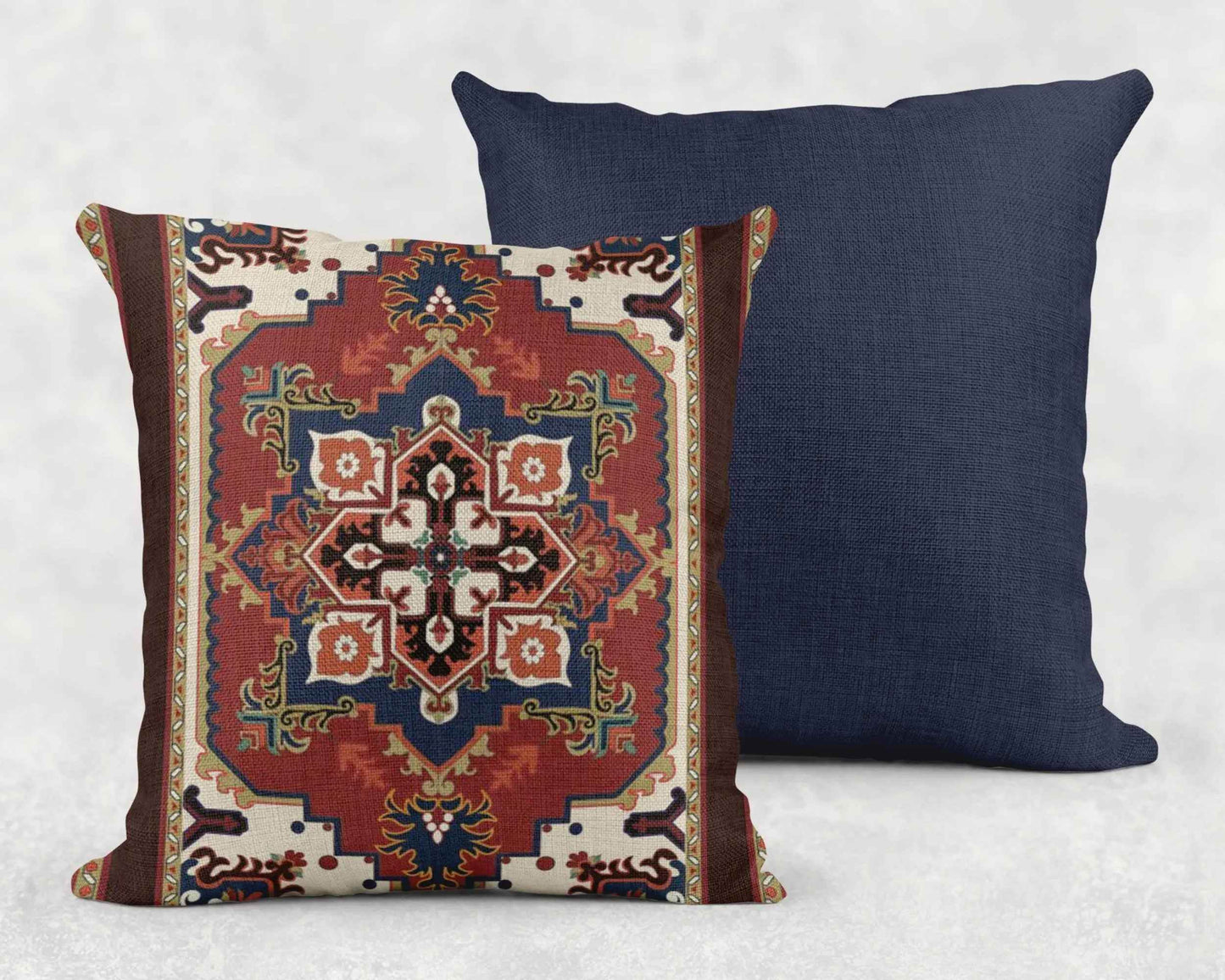 Persian Rug Pillow Blanket Set – Woven Cotton Throw & Decorative Cushion Cover - timelessbohochic.com