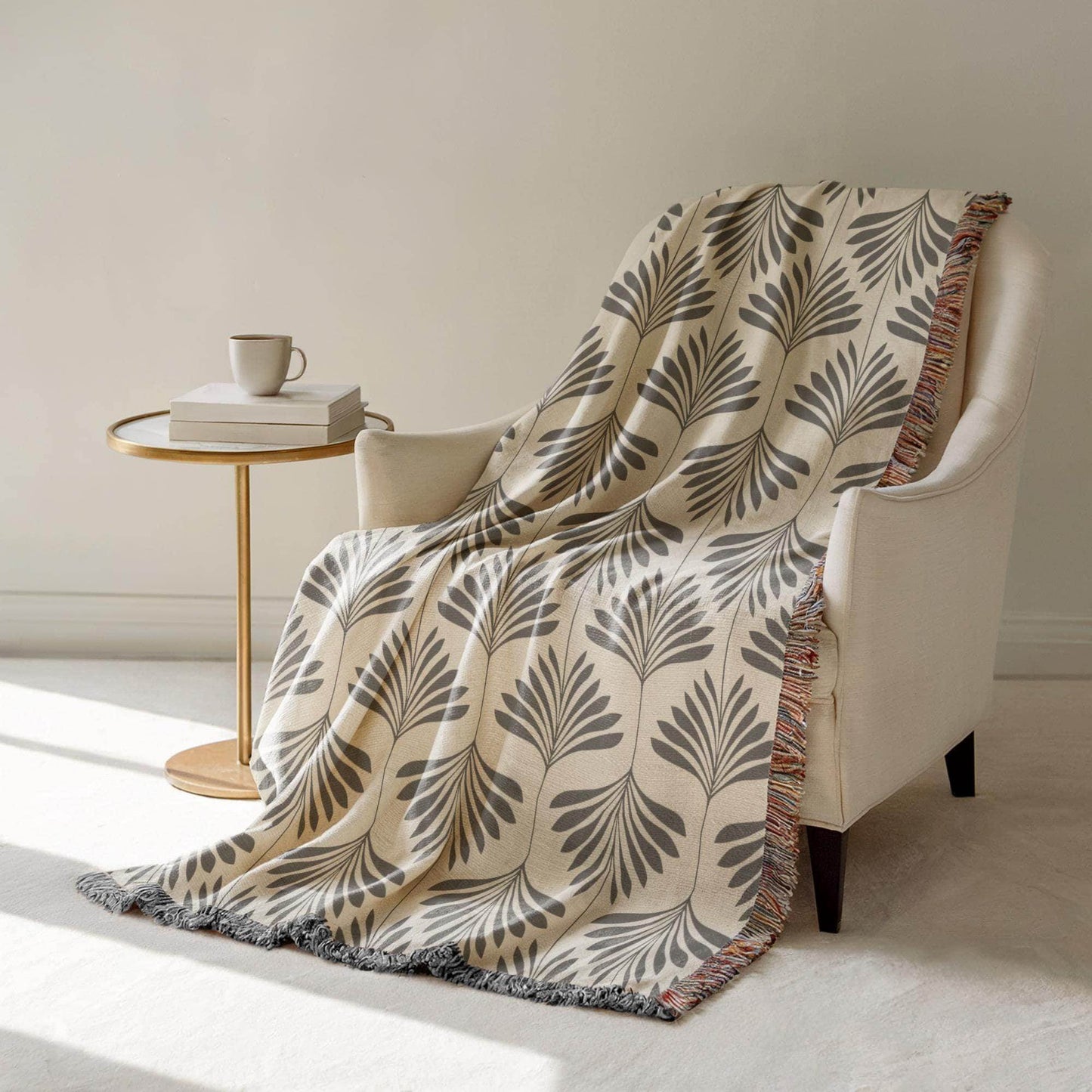 Woven Cotton Blanket – Cozy Throw With Monochromatic Patterned Sofa Accent - timelessbohochic.com