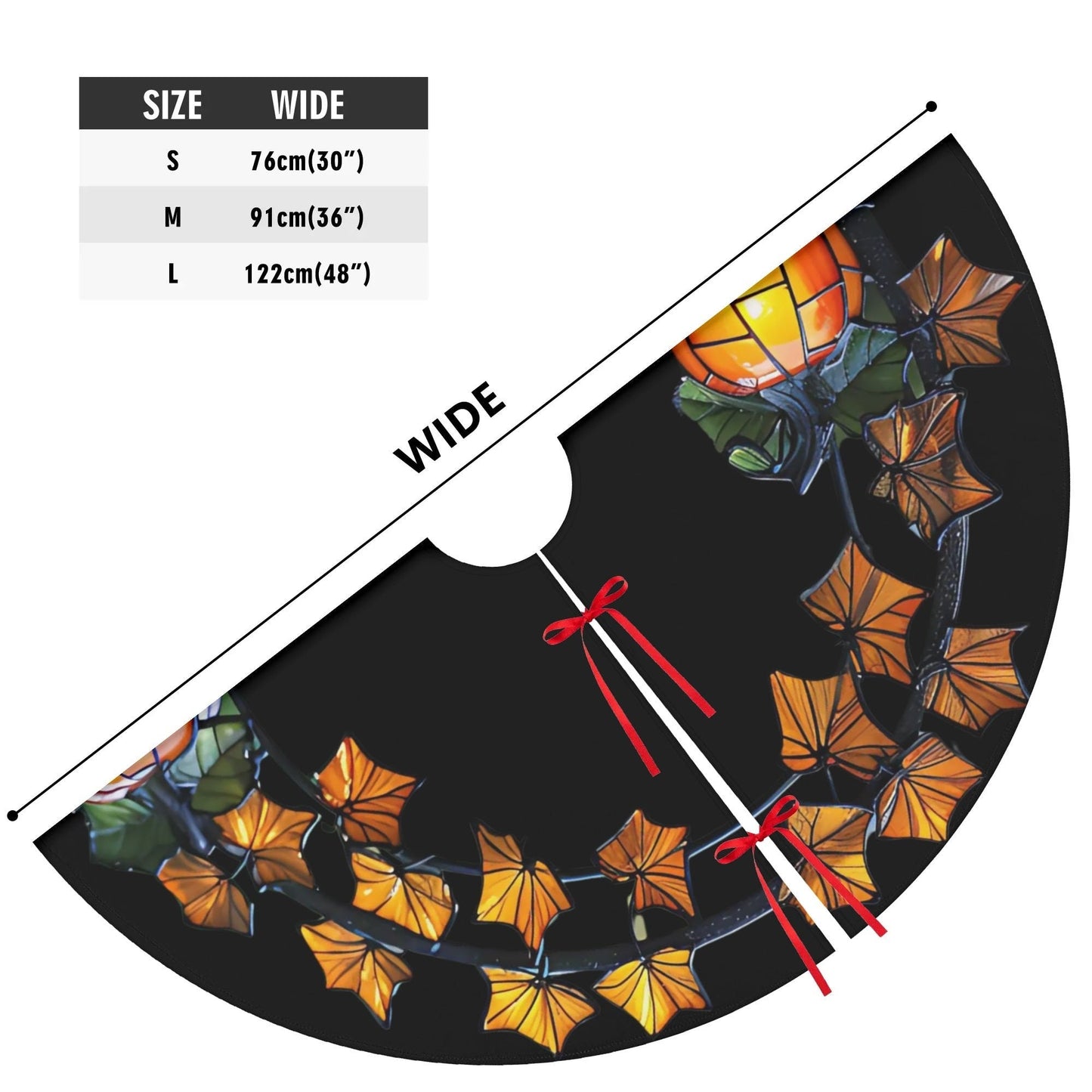 Thanksgiving Tree Skirt - Customizable Pumpkin Fleece Holiday Decor | Durable Fabric Seasonal Party Accessory