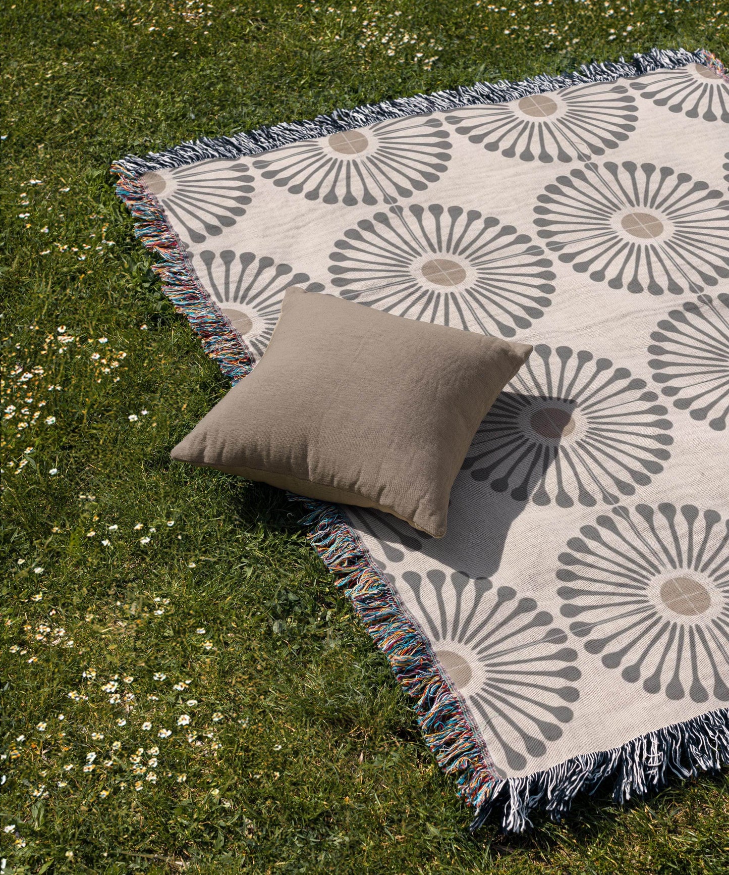 Minimalist Bedding Set – Woven Cotton Blanket & Accent Pillow | Cozy Living Room Decor - timelessbohochic.com