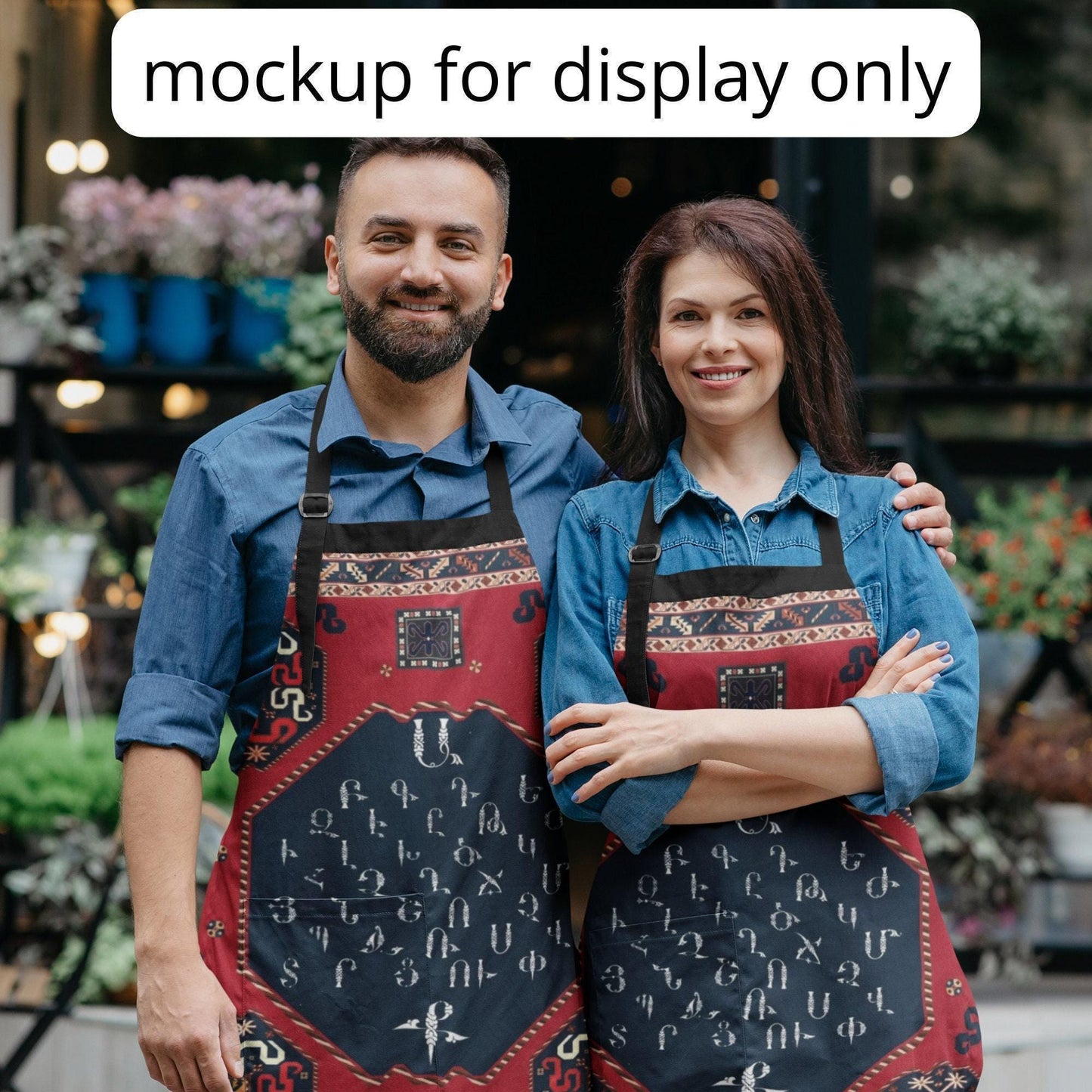 Armenian Alphabet Apron – Cultural Kitchen Apparel | Durable, Stylish Cooking Apron Gift