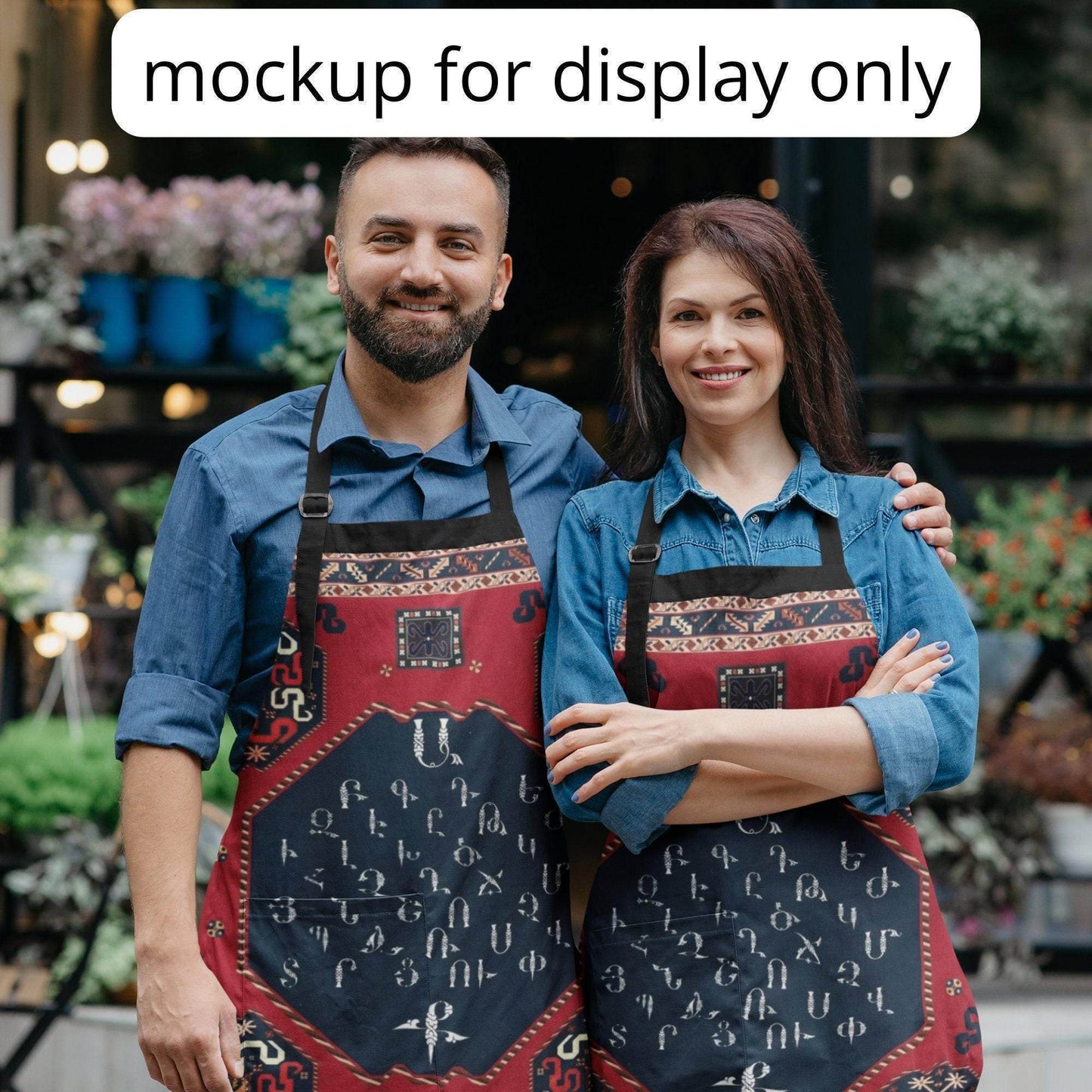 Armenian Alphabet Apron – Cultural Kitchen Apparel | Durable, Stylish Cooking Apron Gift - timelessbohochic.com