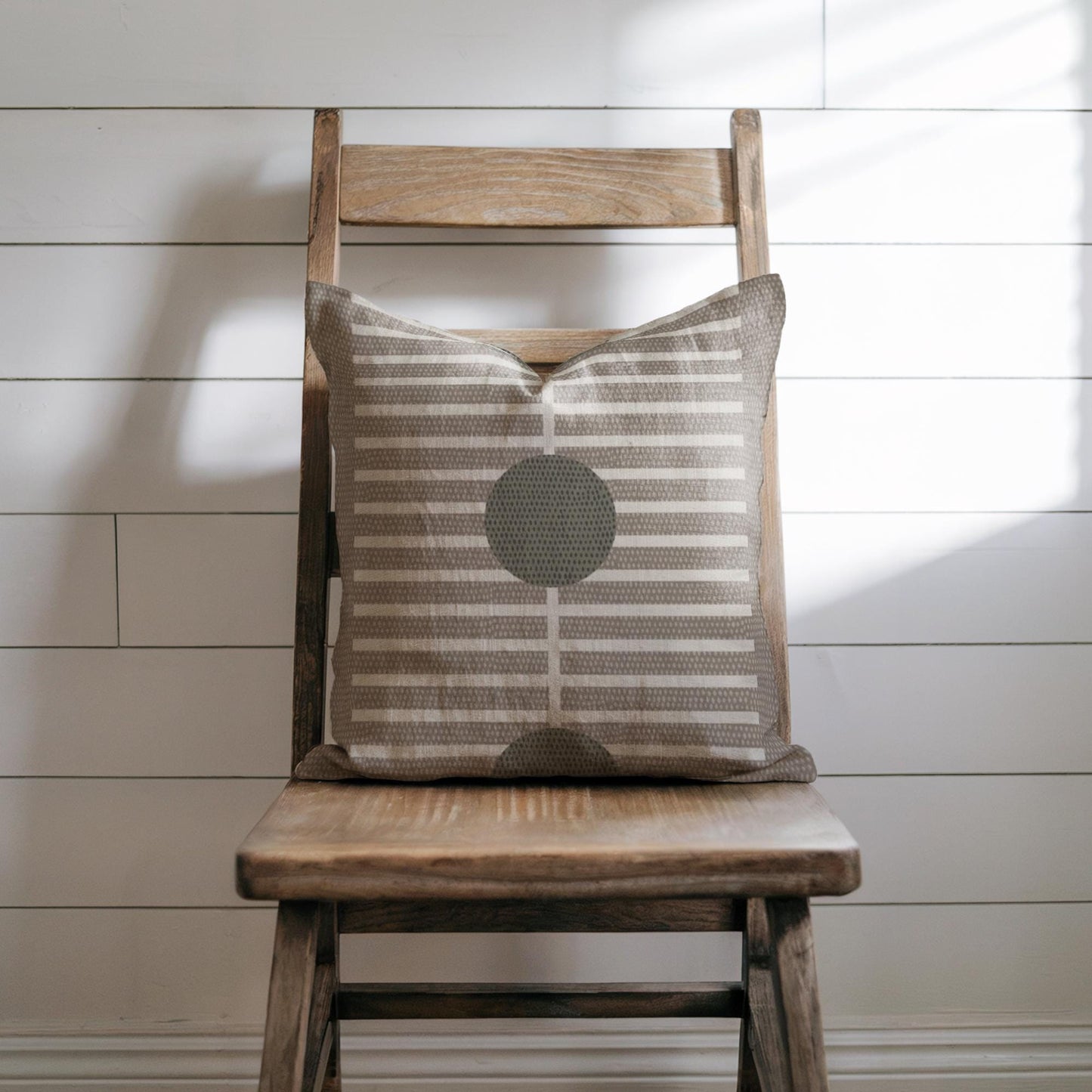 Woven Throw Cushion - Geometric Decor Cream Green Pillow | Modern Home Accent
