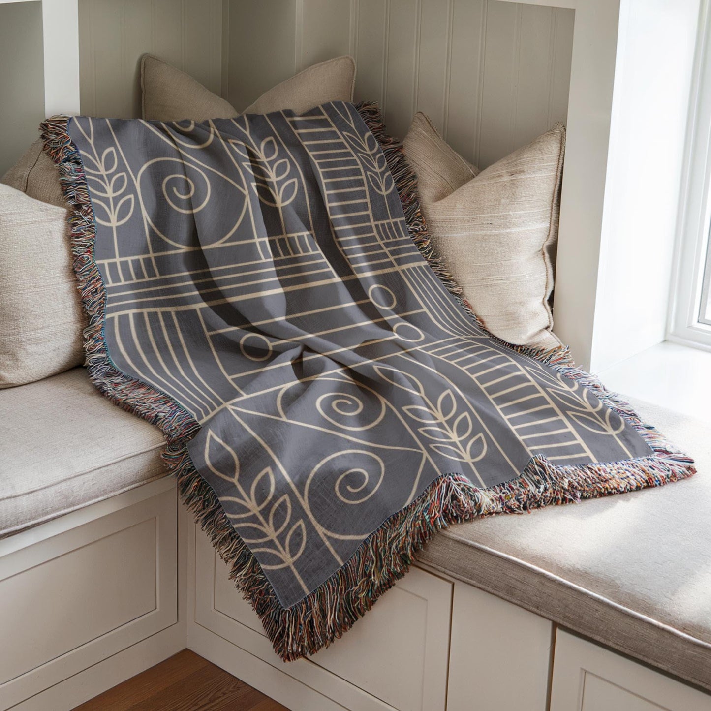 Woven Blanket – Cozy Home Decor | Modern Throw Blanket With Geometric Pattern