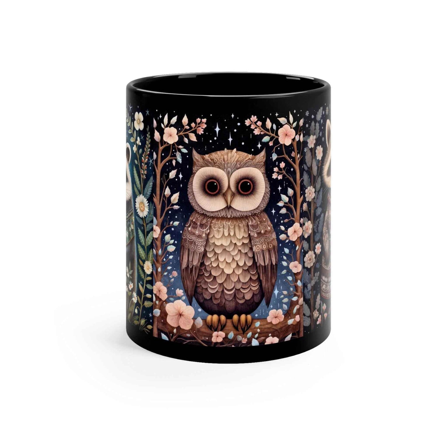 Nordic Folk Art Mug – Scandinavian Rustic Latte Cup with Folk Art Birds Design - timelessbohochic.com
