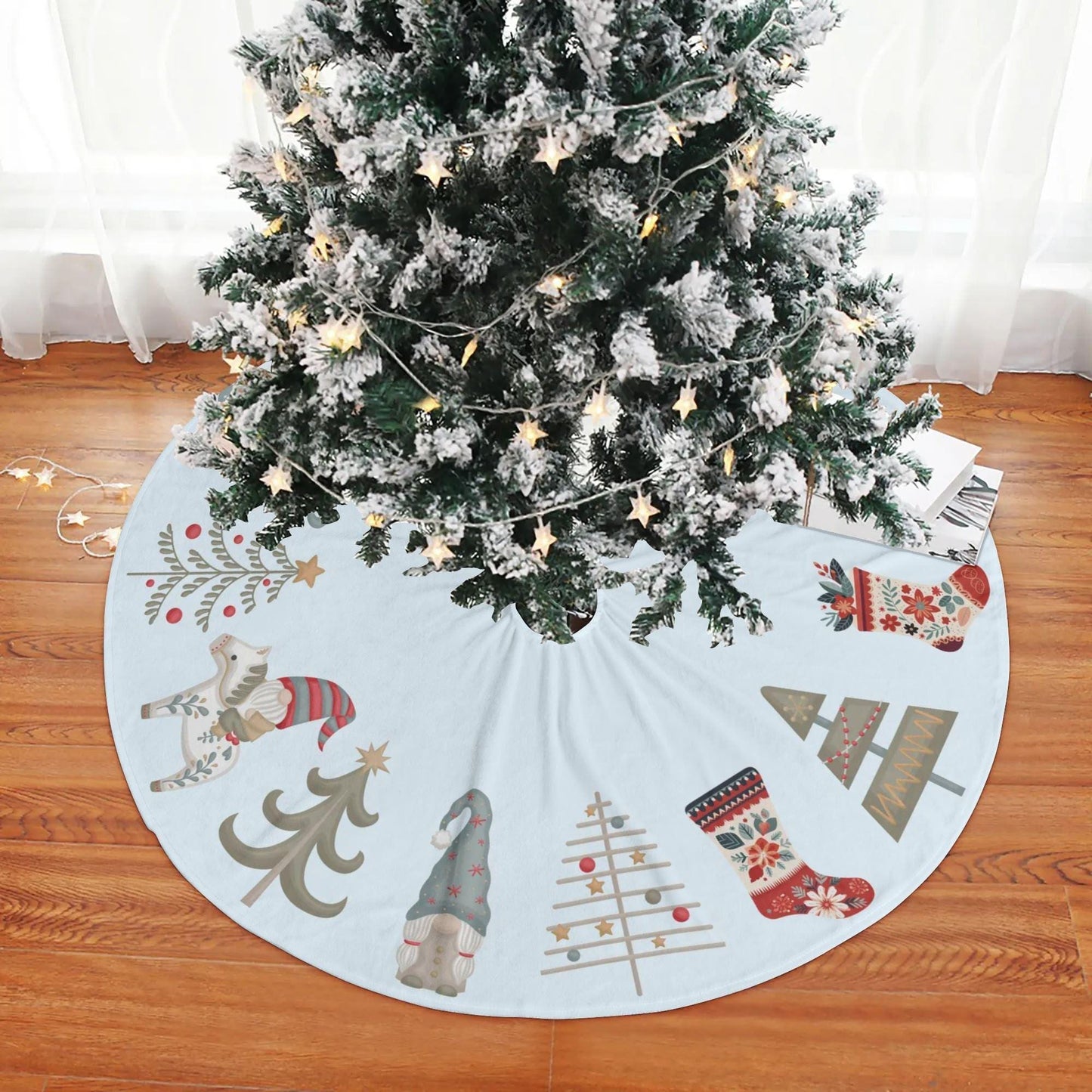 Christmas Tree Skirt - Nordic Holiday Decor | Scandinavian Soft Fleece Skirt