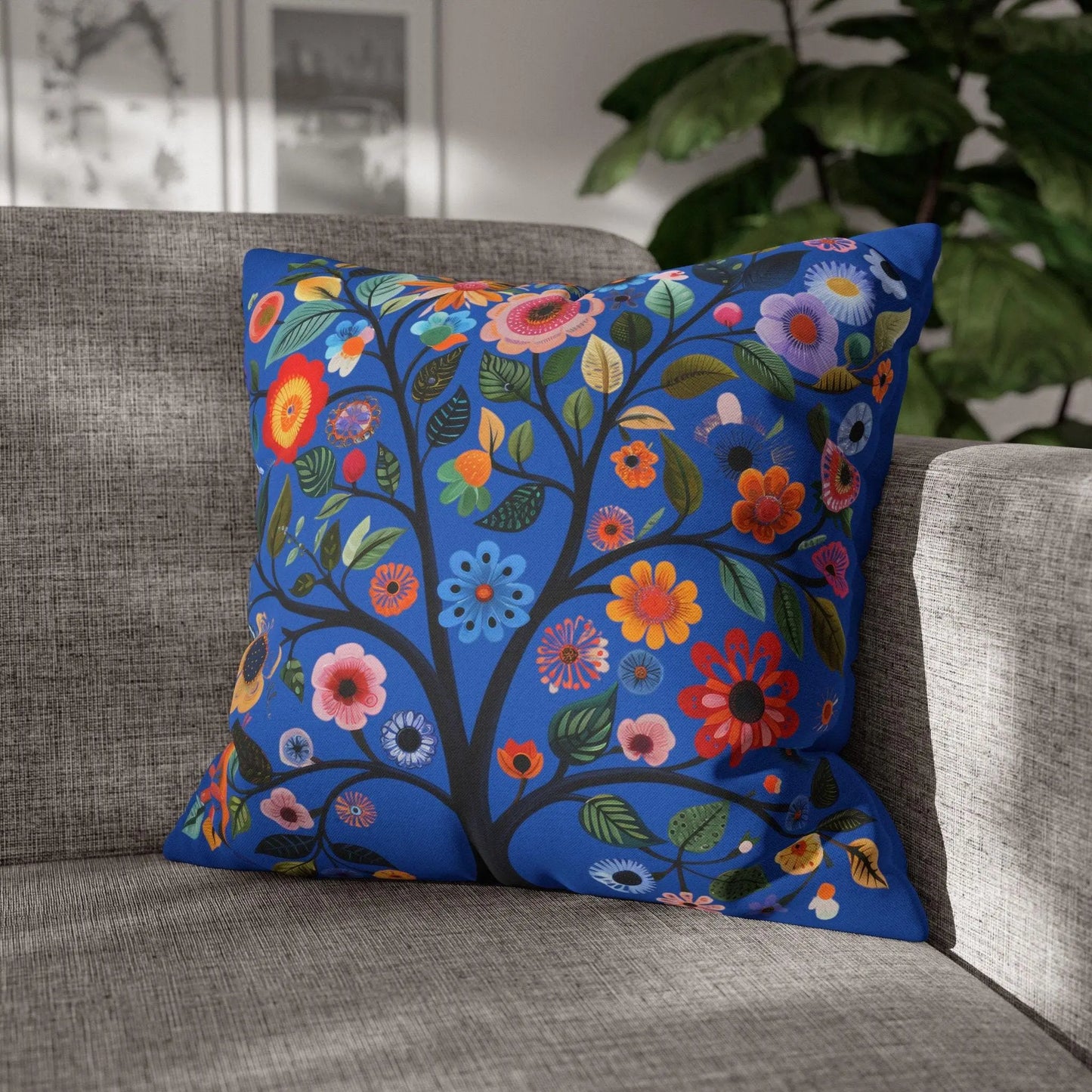 Nordic Tree of Life Pillow – Scandinavian Decor | Cozy Hygge Living Room Cushion