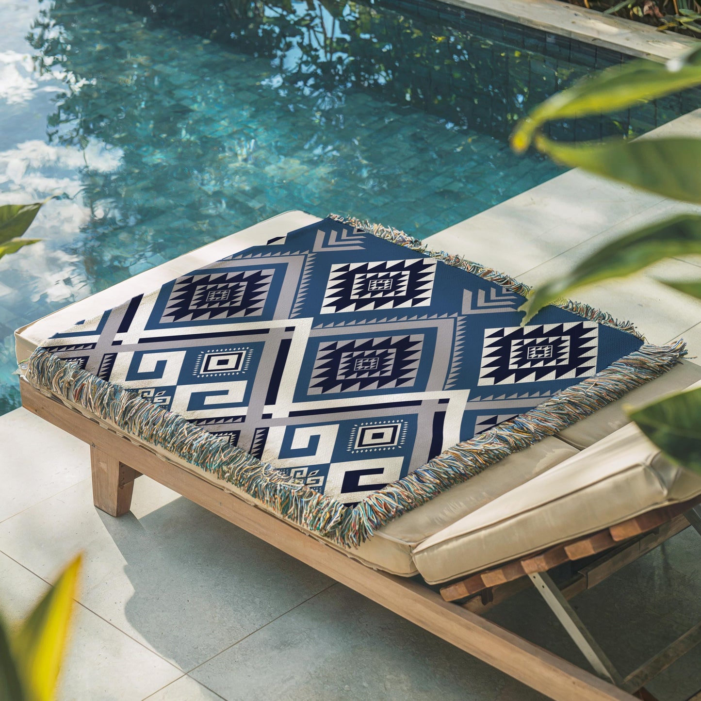 Custom Woven Blanket - Personalized Name Aztec Pattern Outdoor Cozy Throw