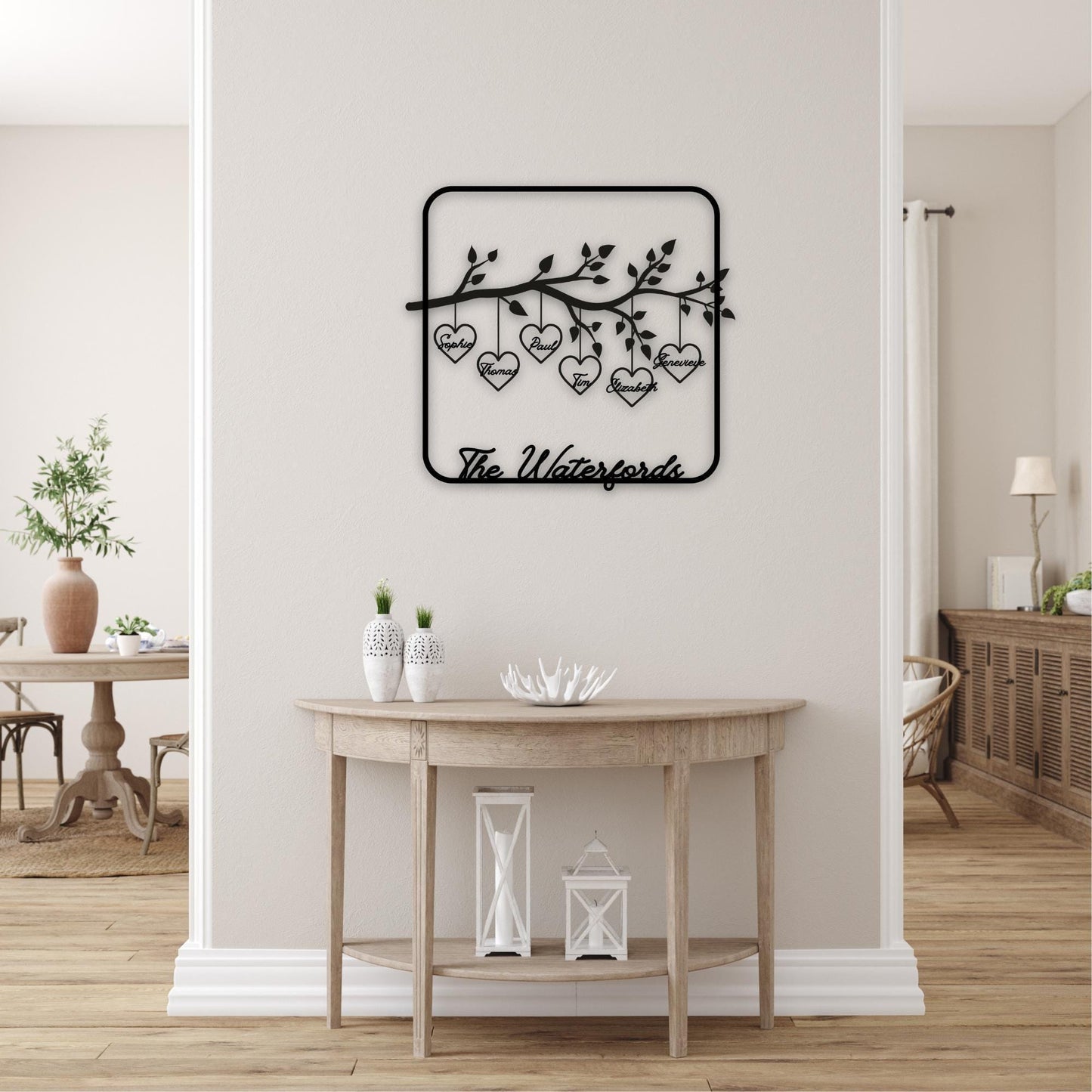 Personalized Family Tree Sign - Custom Metal Front Door Plaque | Durable Steel Wall Decor