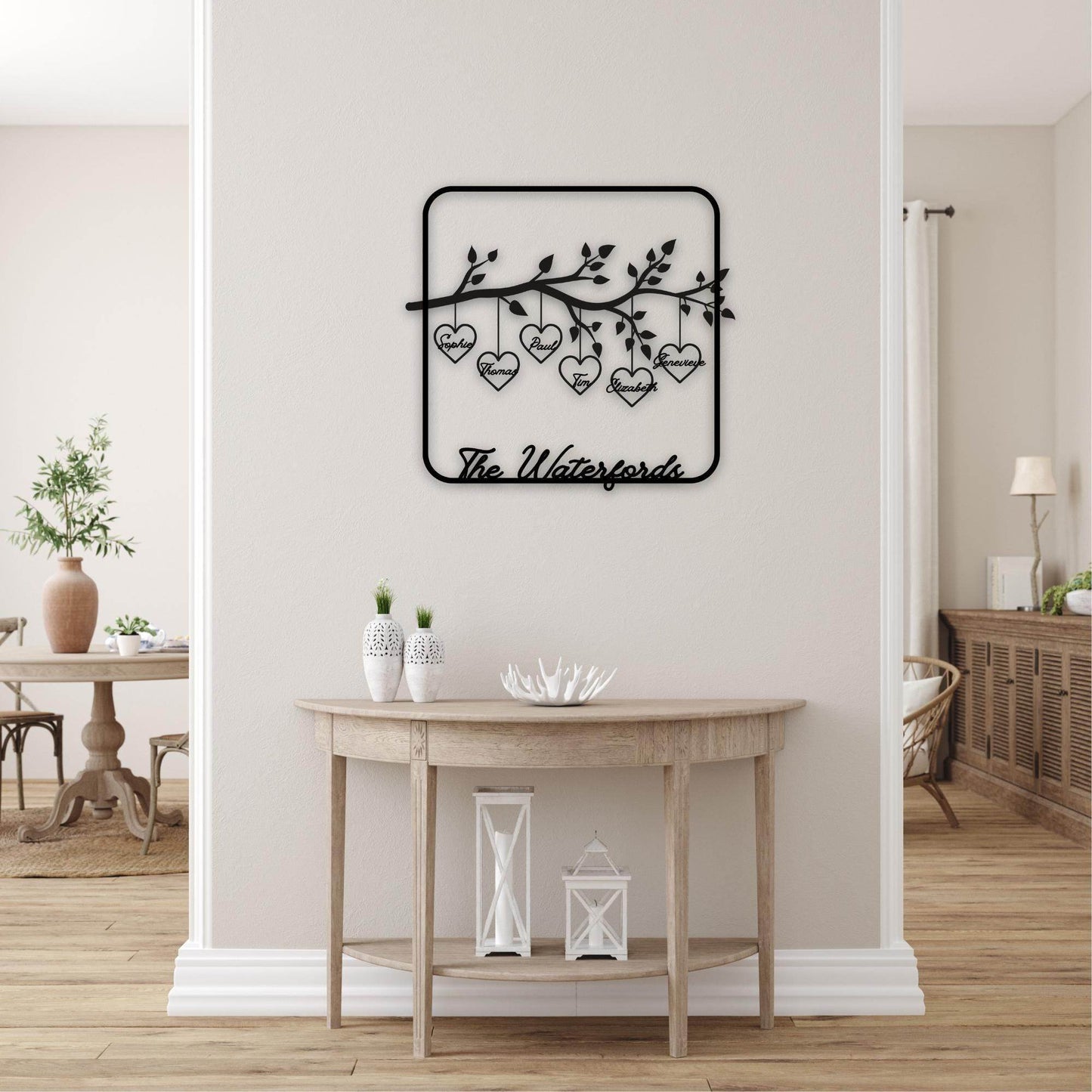 Personalized Family Tree Sign - Custom Metal Front Door Plaque | Durable Steel Wall Decor - timelessbohochic.com